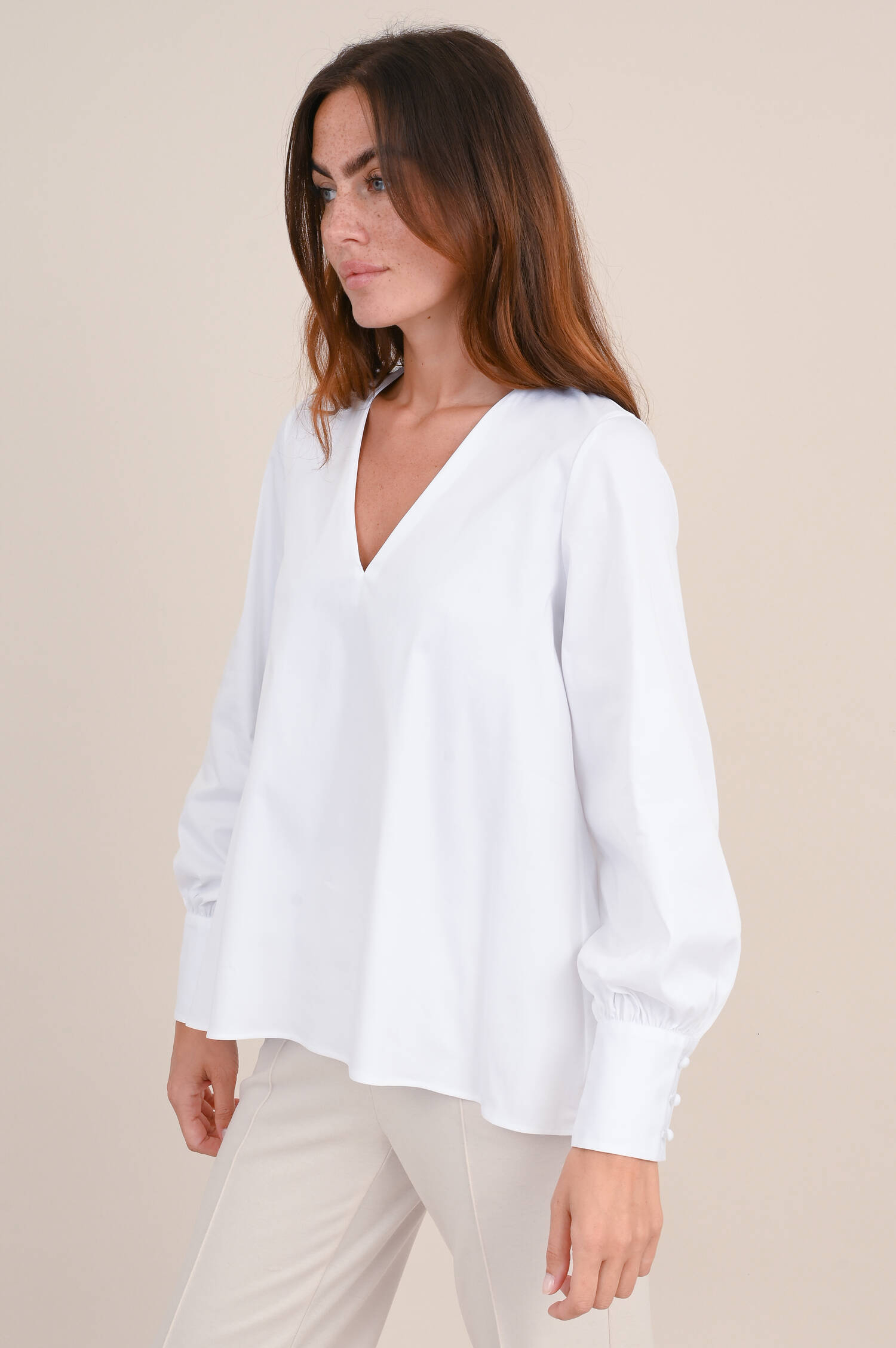 Bluse mit Binde-Details in Weiß Bluse mit Binde-Details in Weiß