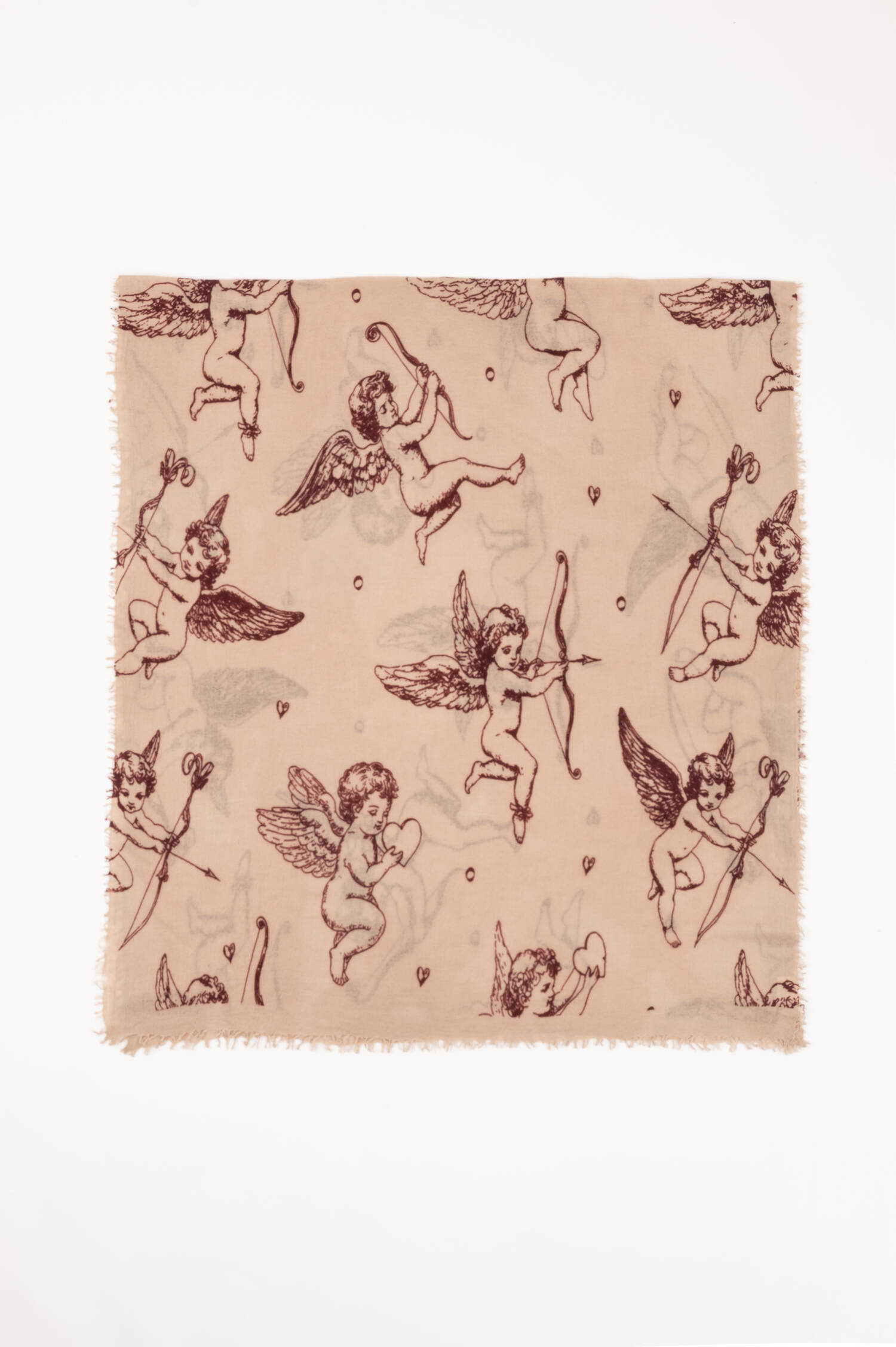 Cashmere Schal in Beige/Bordeaux
