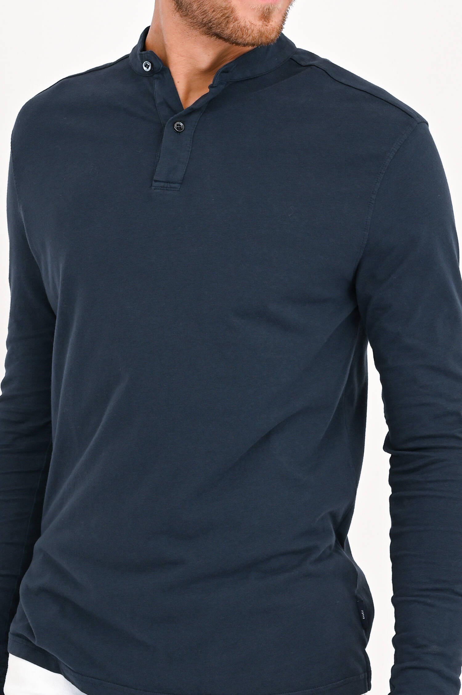 Poloshirt mit Stehkragen in Navy Poloshirt mit Stehkragen in Navy