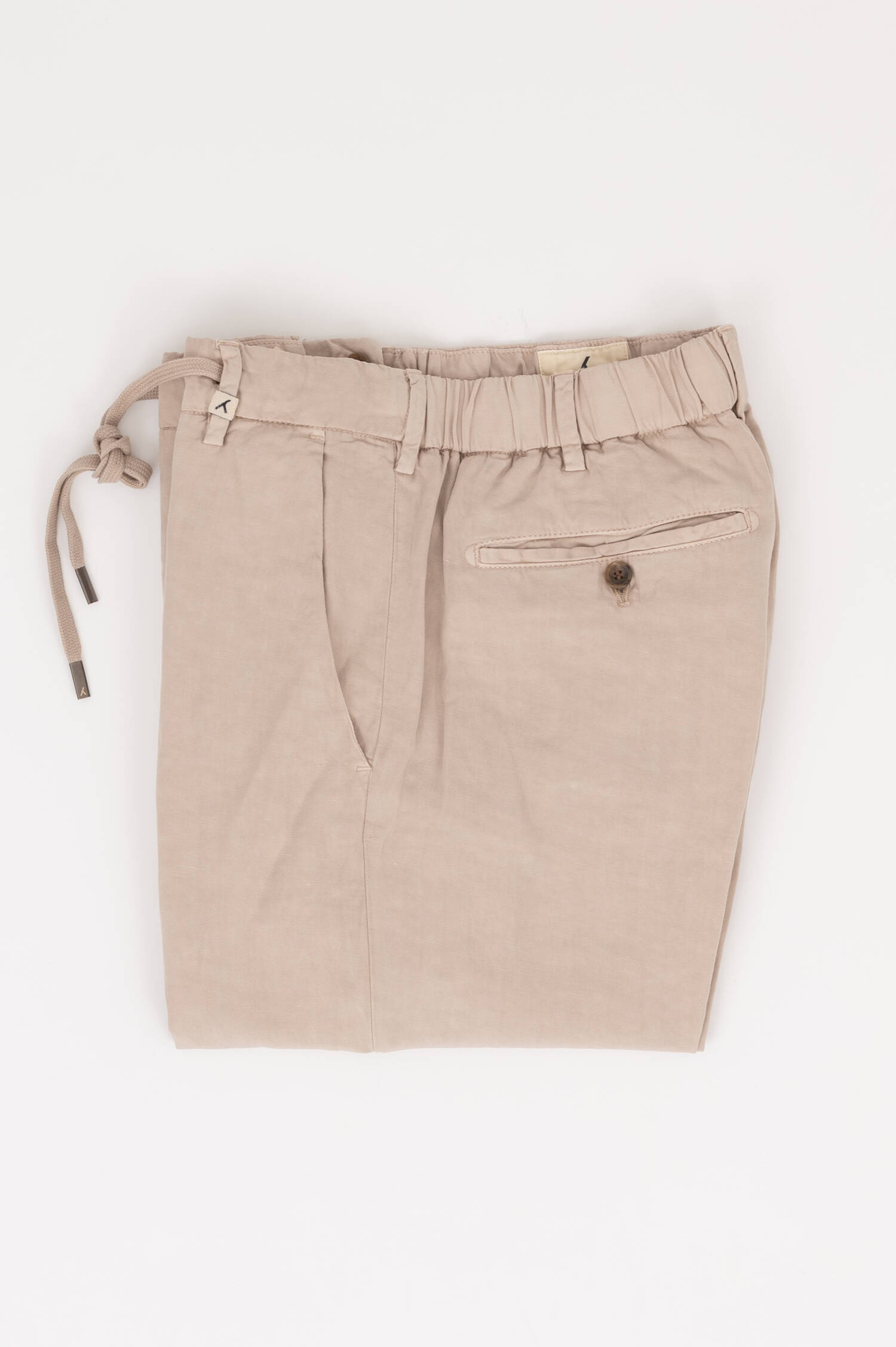 Chino mit Kordelzug in Beige