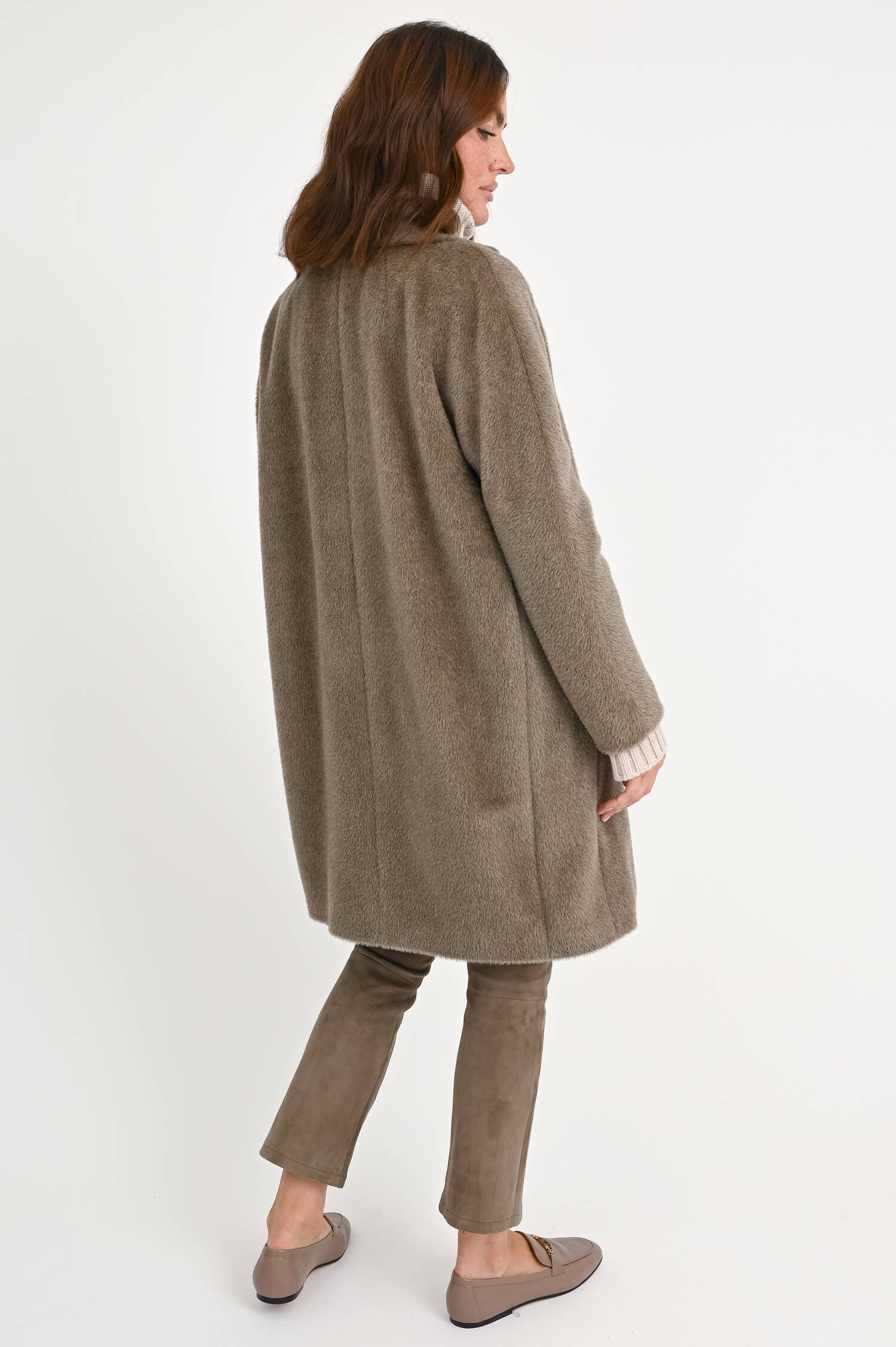 Doppelreihiger Mantel ROSETO in Taupe