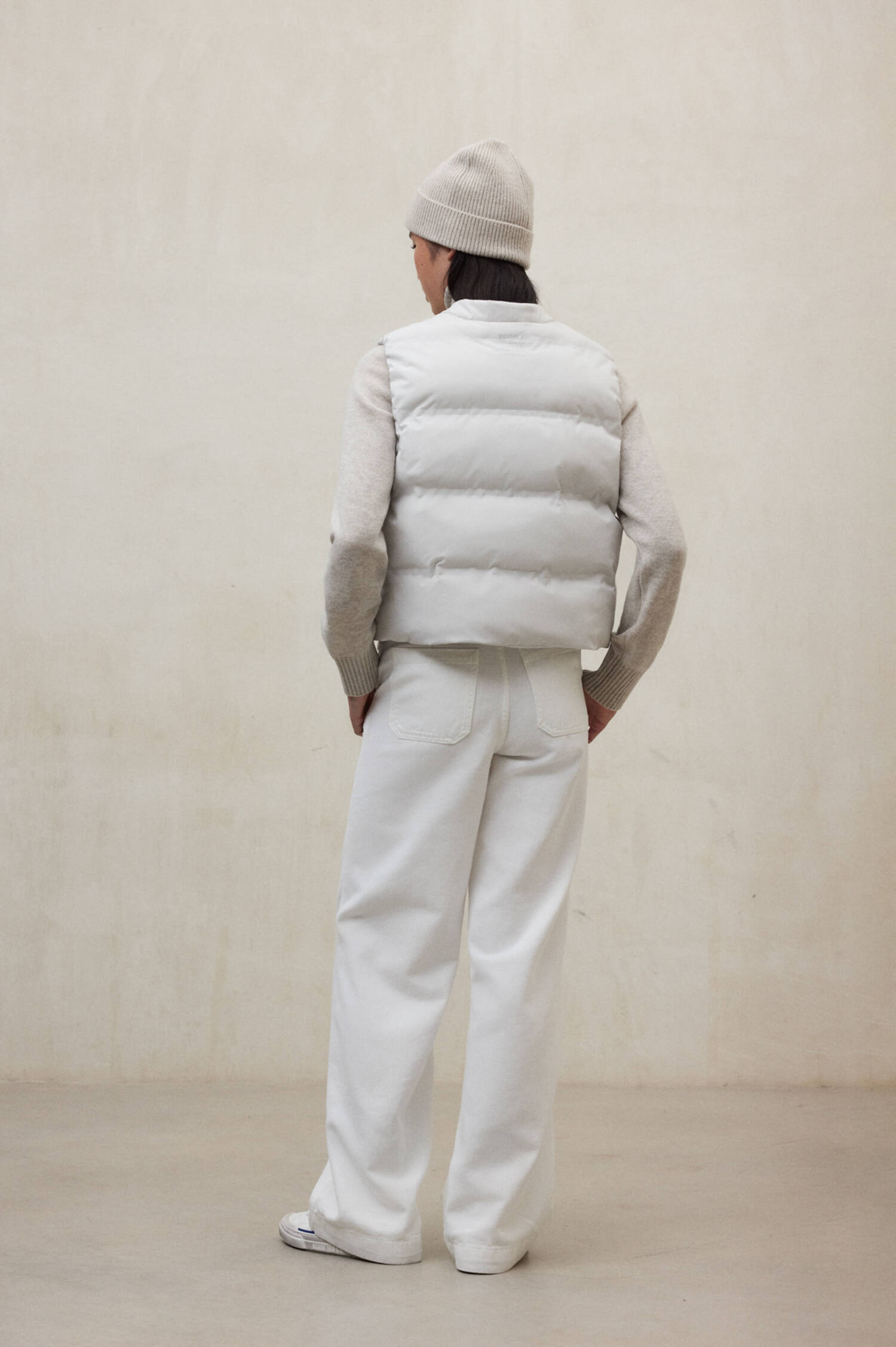 Einfärbiges Gilet in Bone