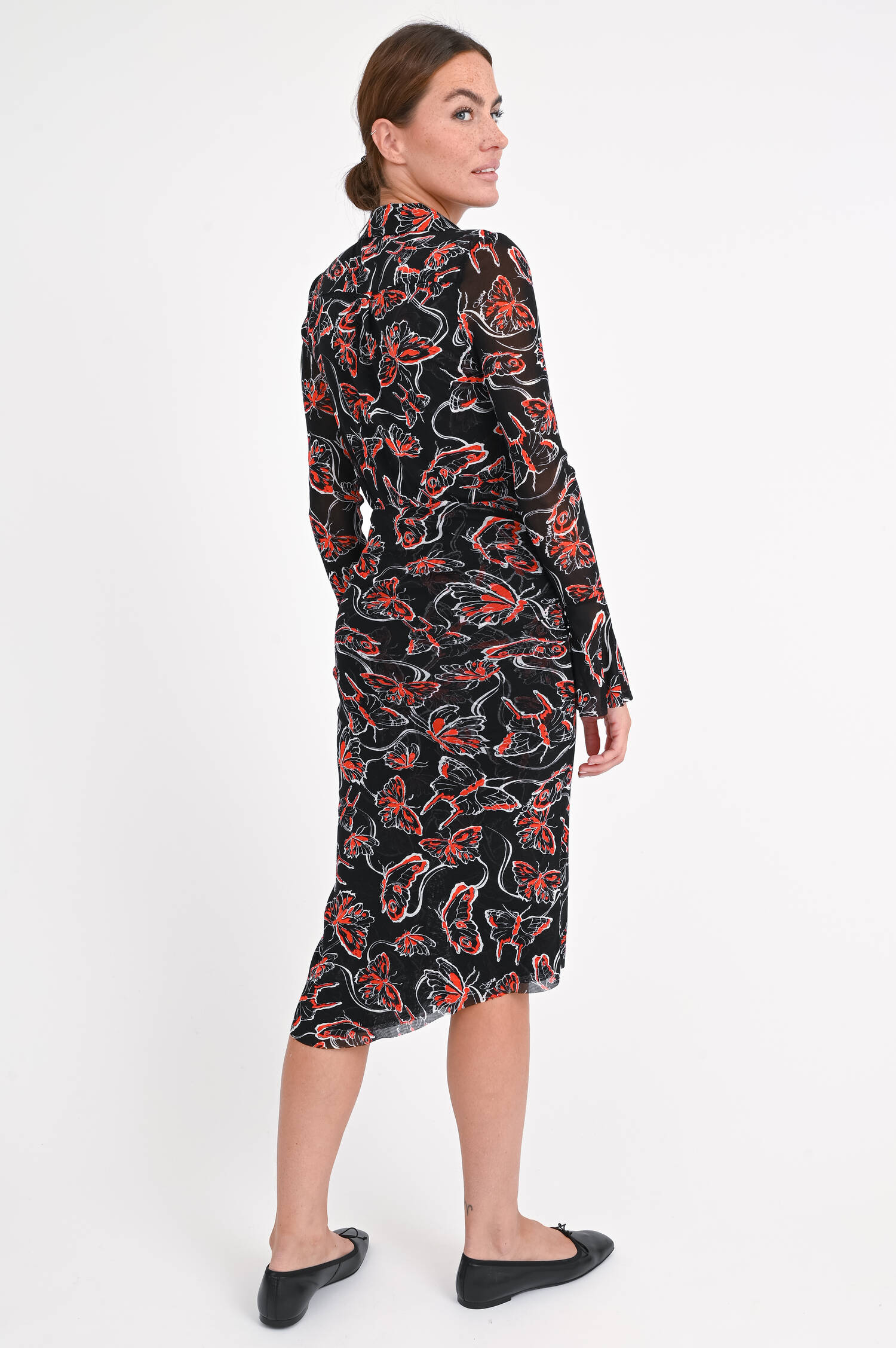 Gerafftes Kleid LILLY in Schwarz/Rot/Weiß Gerafftes Kleid LILLY in Schwarz/Rot/Weiß