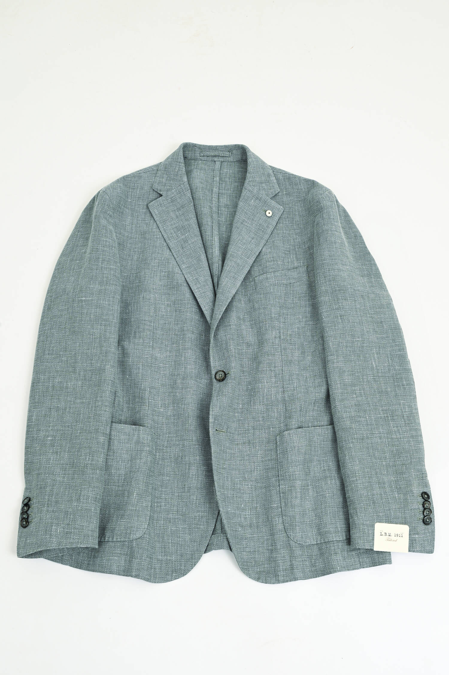 Sakko aus Woll-Leinen-Mix in Salbei meliert