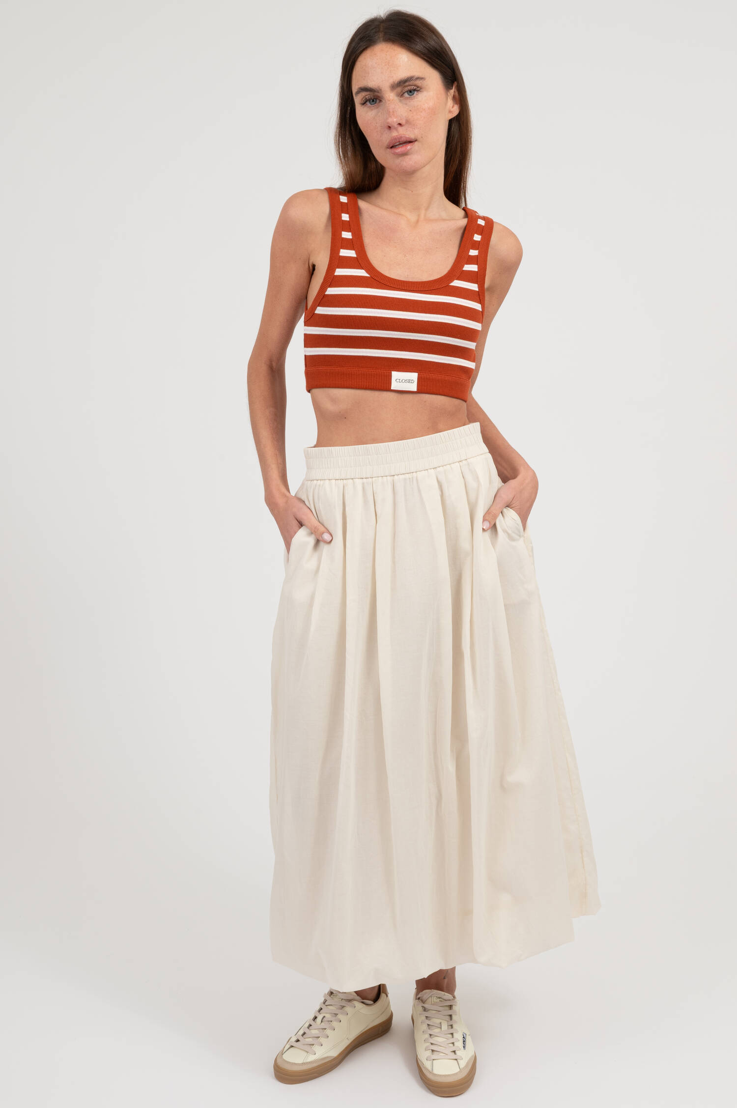 Rock aus Baumwolle in Creme