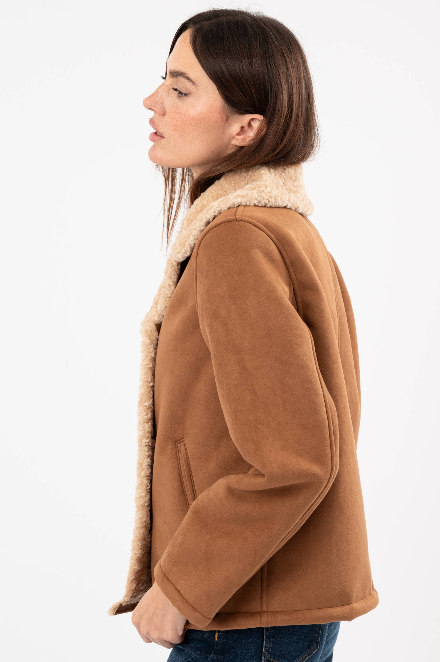 Faux-Fur-Jacke in Braun/Beige Faux-Fur-Jacke in Braun/Beige