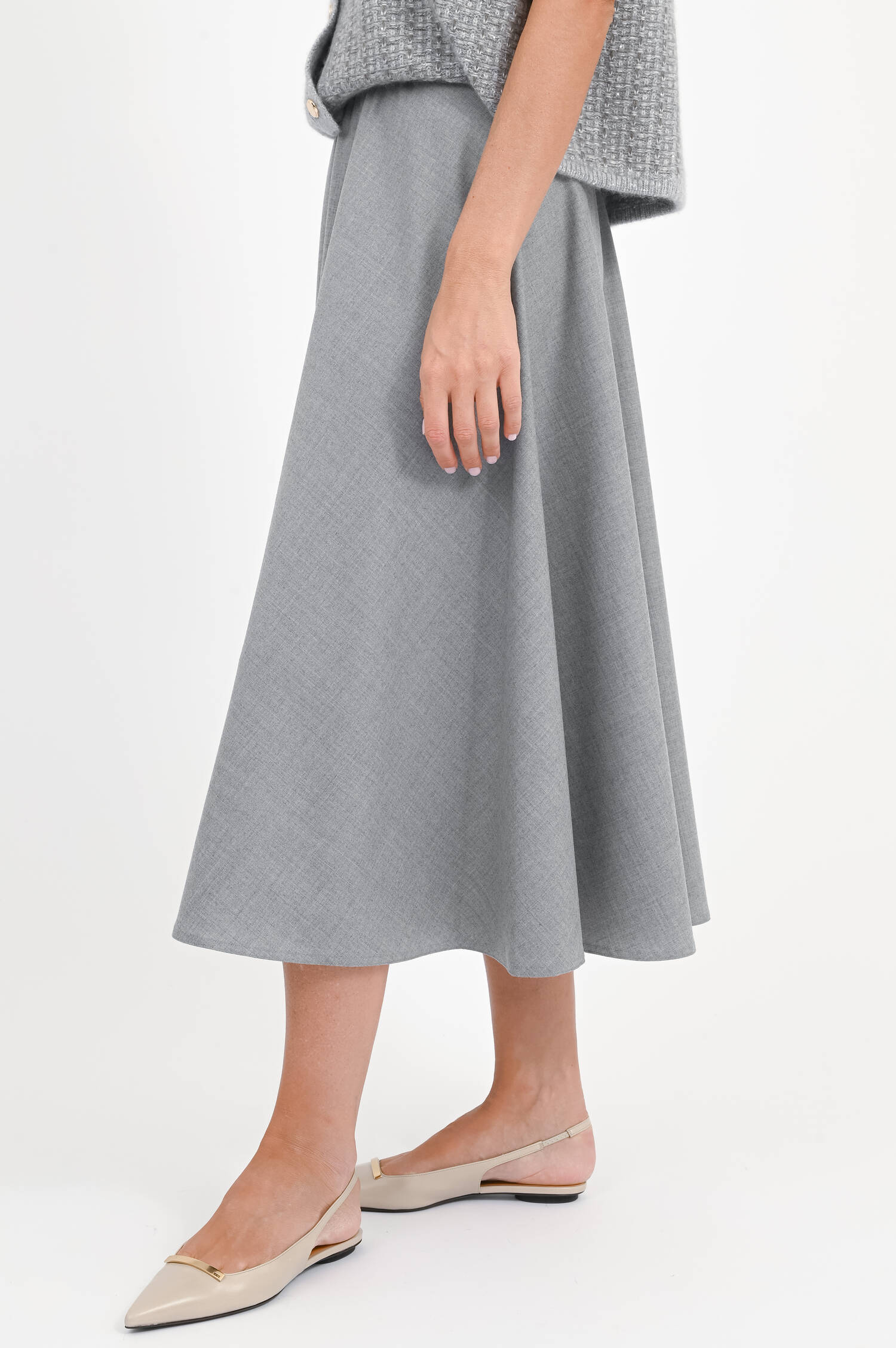 Wollrock in Hellgrau meliert