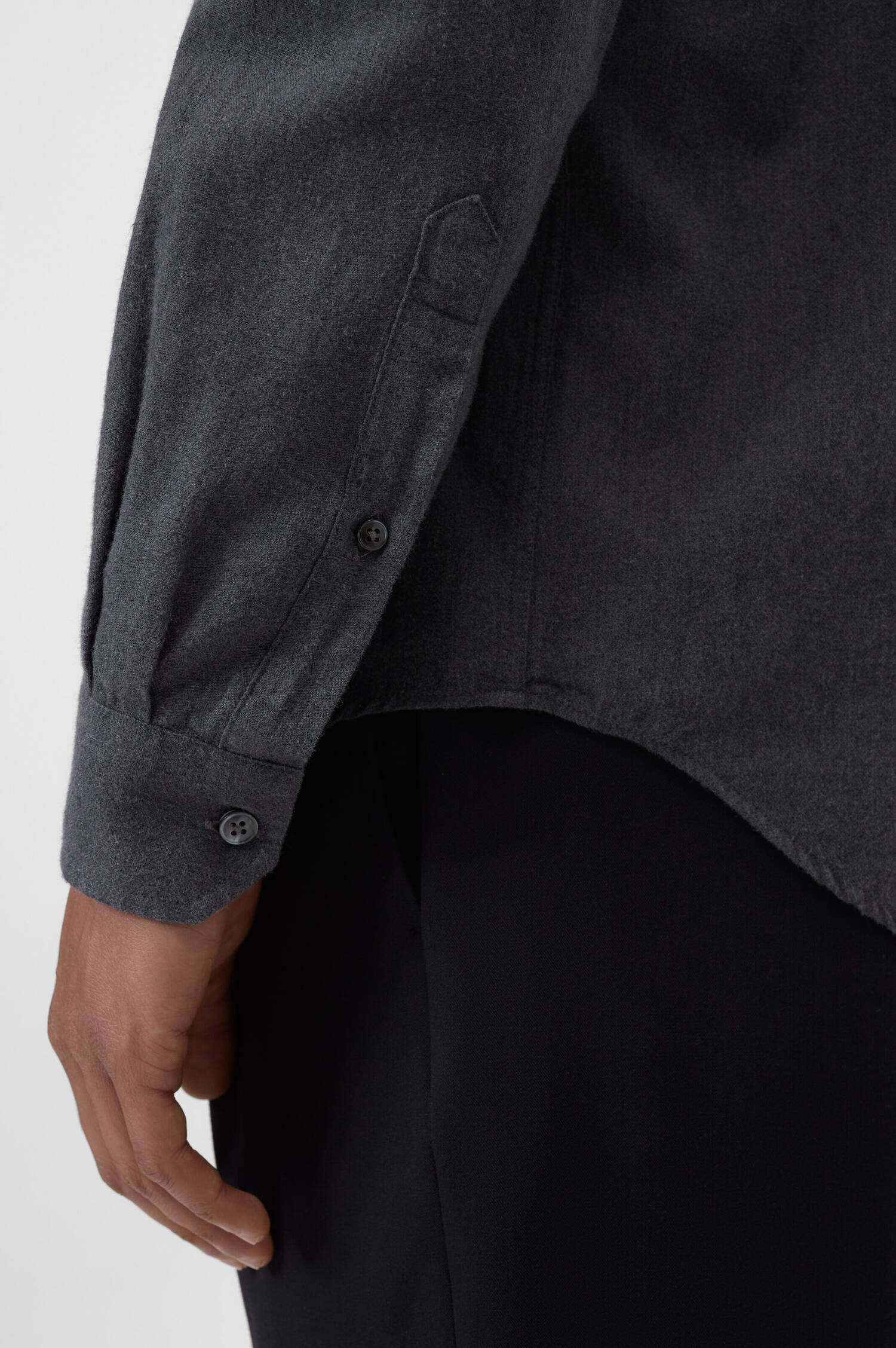 Flanell-Hemd aus Baumwolle in Dark Grey