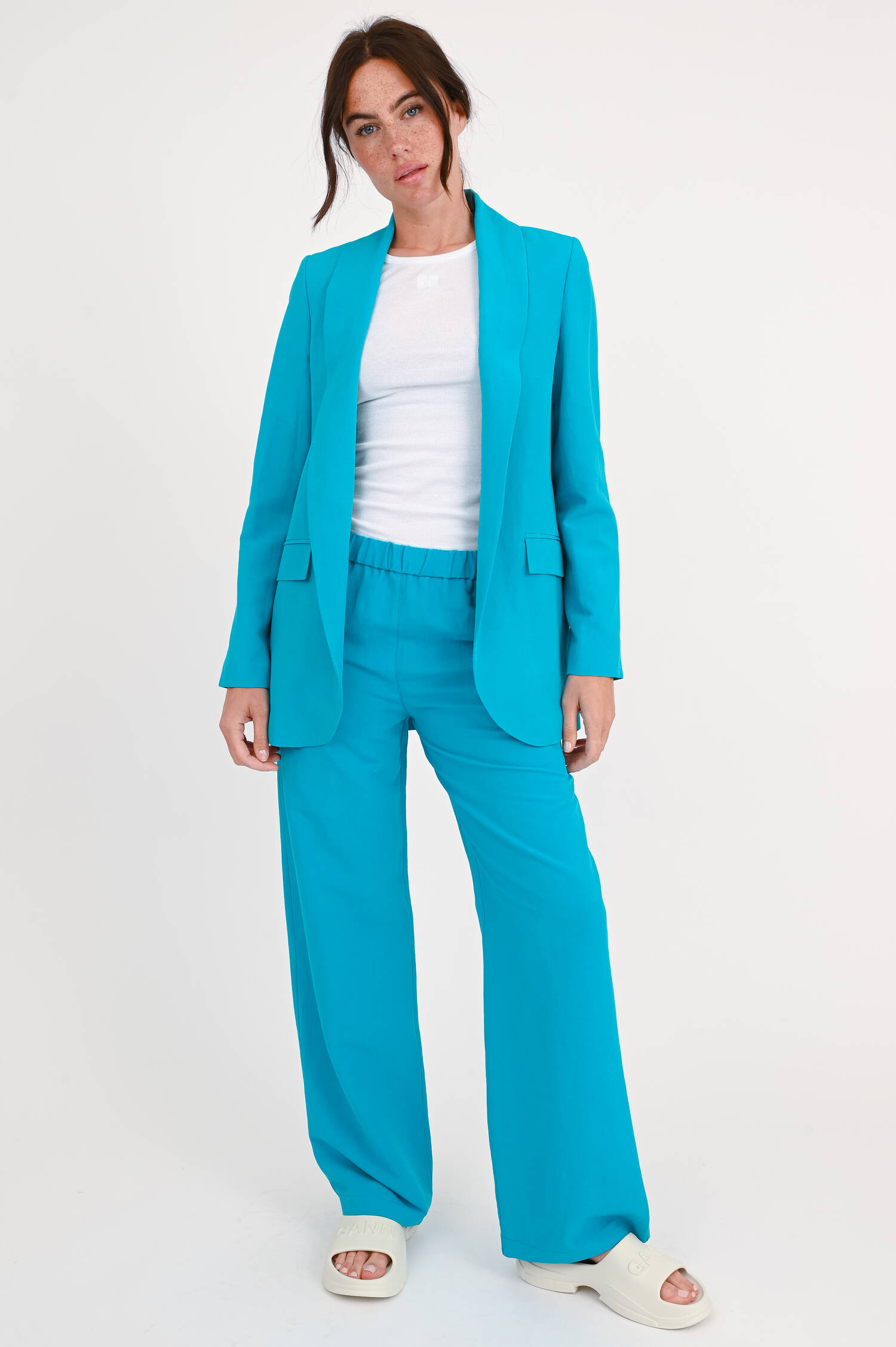 Oversize-Blazer mit Schalkragen in Türkis Oversize-Blazer mit Schalkragen in Türkis