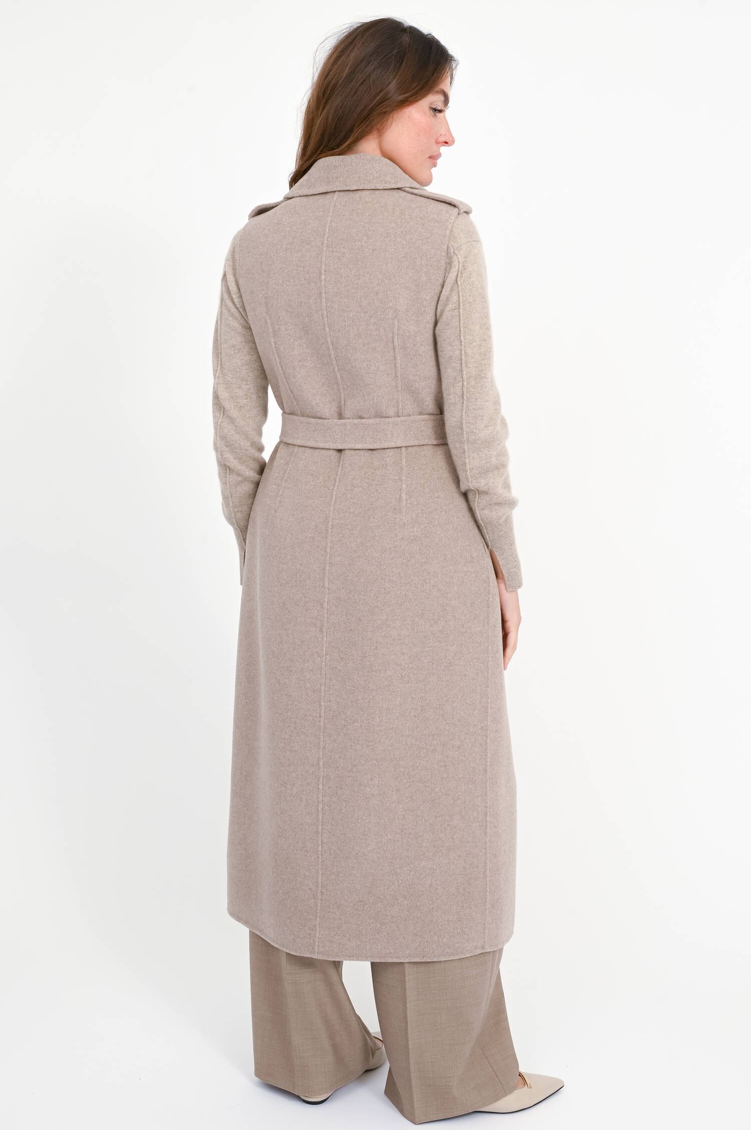 Woll-Cashmere-Weste in Cappuccino