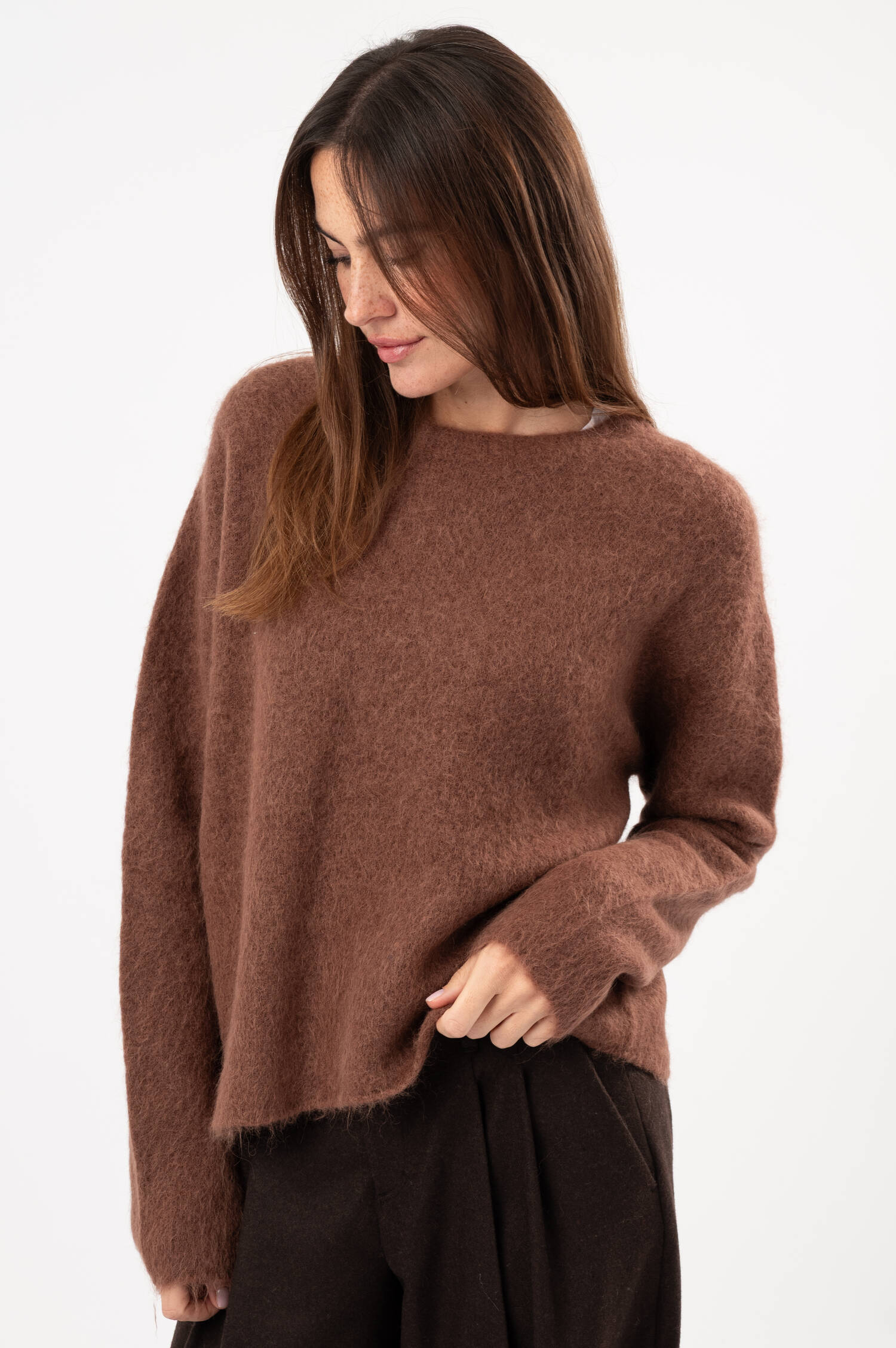 Alpaka-Mix Sweater in Braun Alpaka-Mix Sweater in Braun