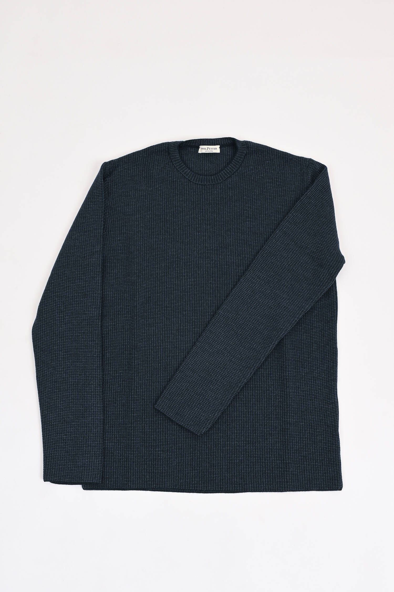 Pullover mit dezentem Waffelmuster in Navy Pullover mit dezentem Waffelmuster in Navy