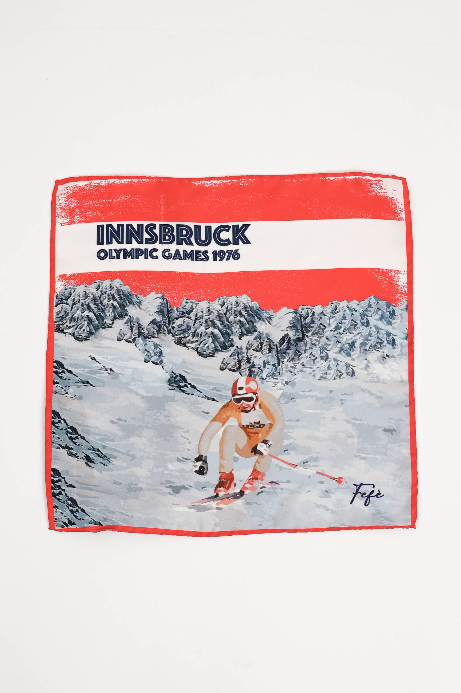 Einstecktuch OLYMPIA INNSBRUCK in Rot/Weiß Einstecktuch OLYMPIA INNSBRUCK in Rot/Weiß