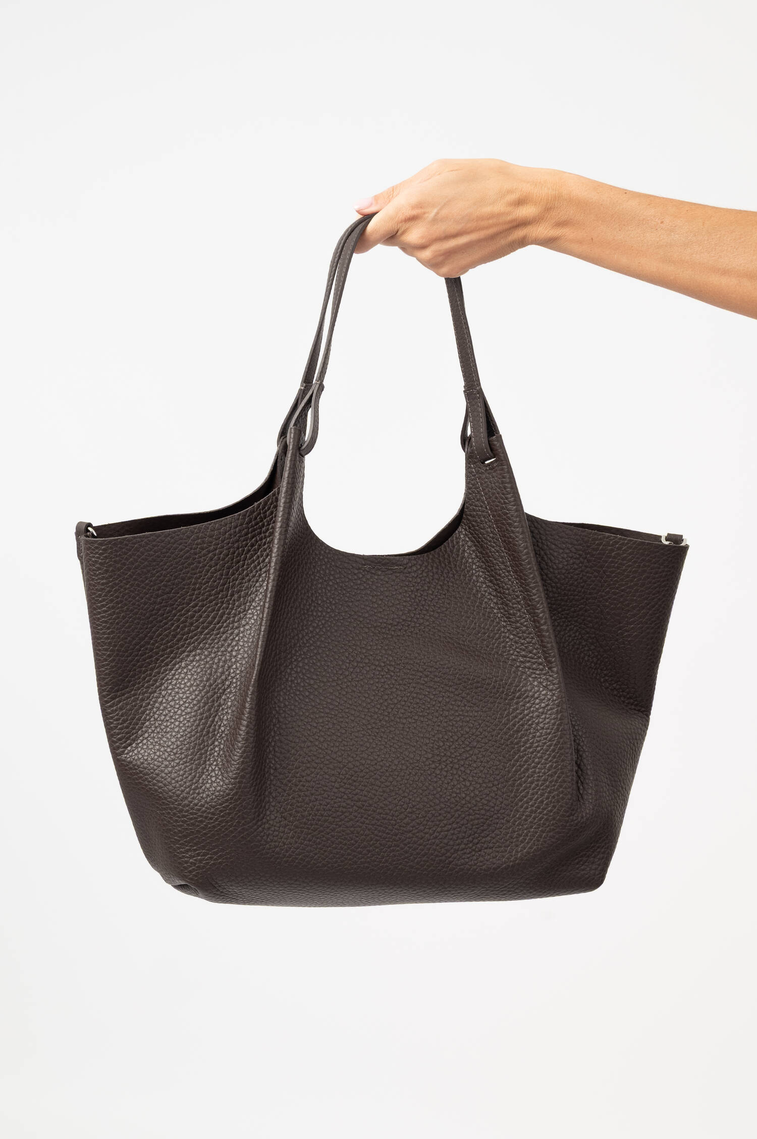 Leder-Shopper mit Pochette DUA in Braun Leder-Shopper mit Pochette DUA in Braun