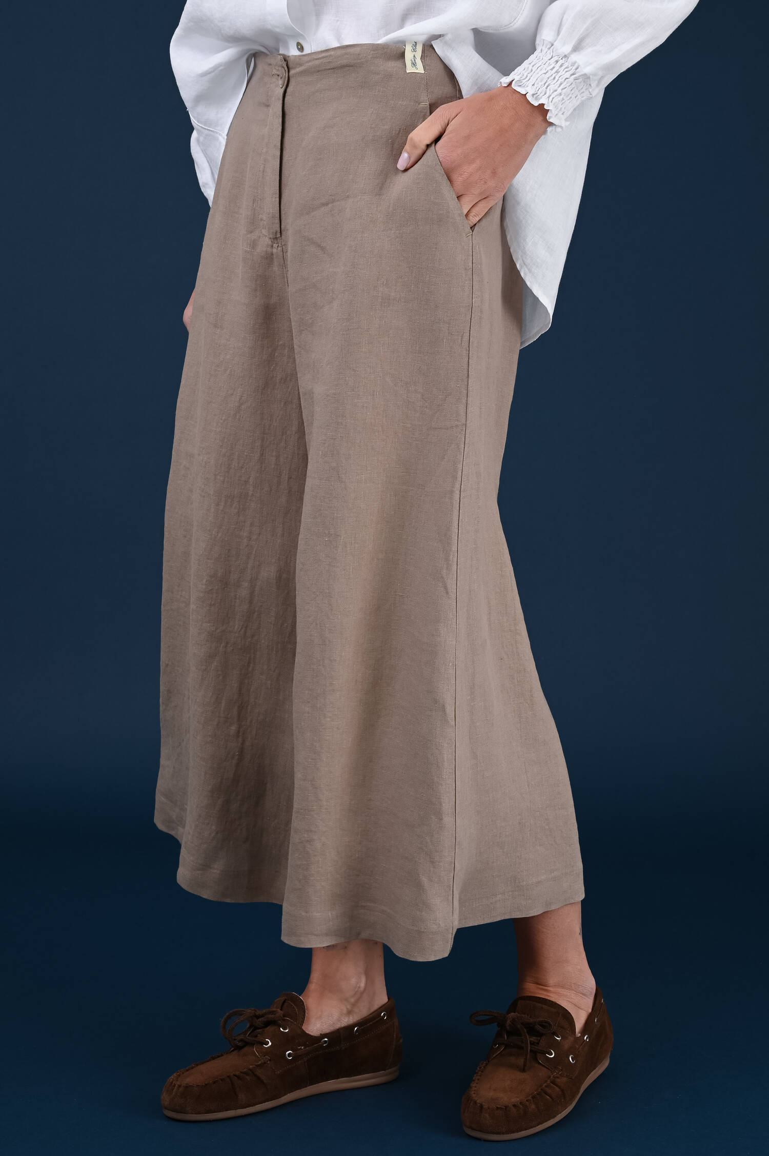 Leinenhose in Terrabraun