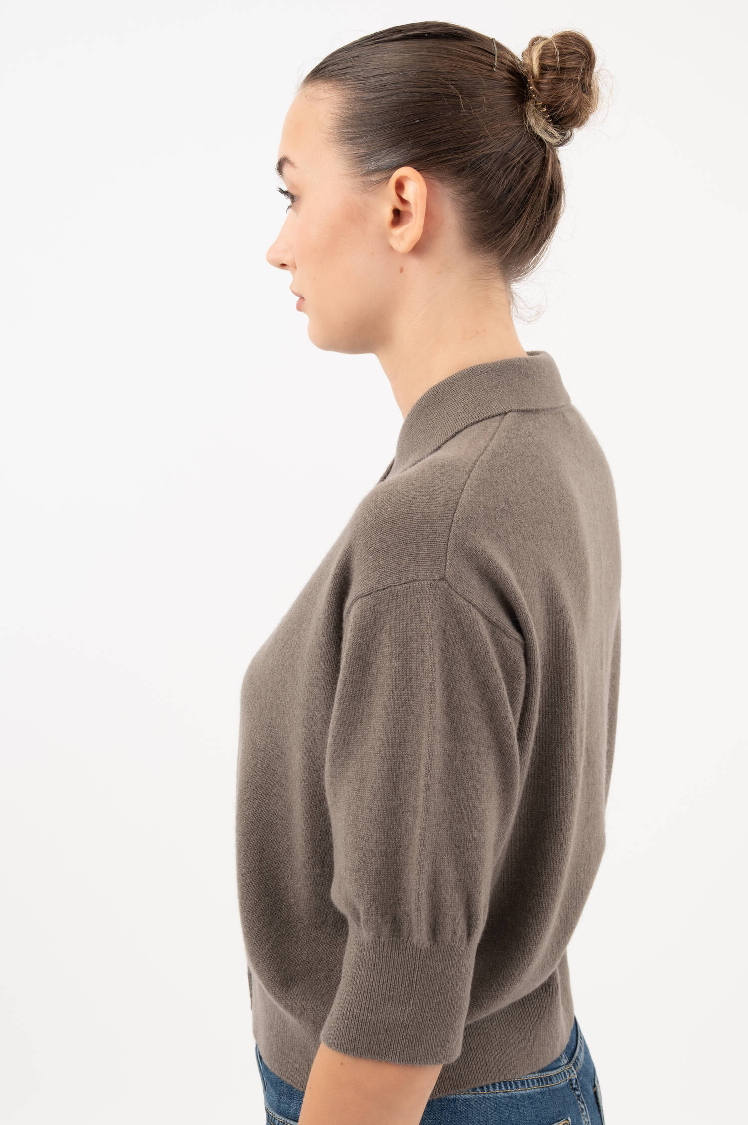 Polo-Cardigan MELINA in Taupe Polo-Cardigan MELINA in Taupe