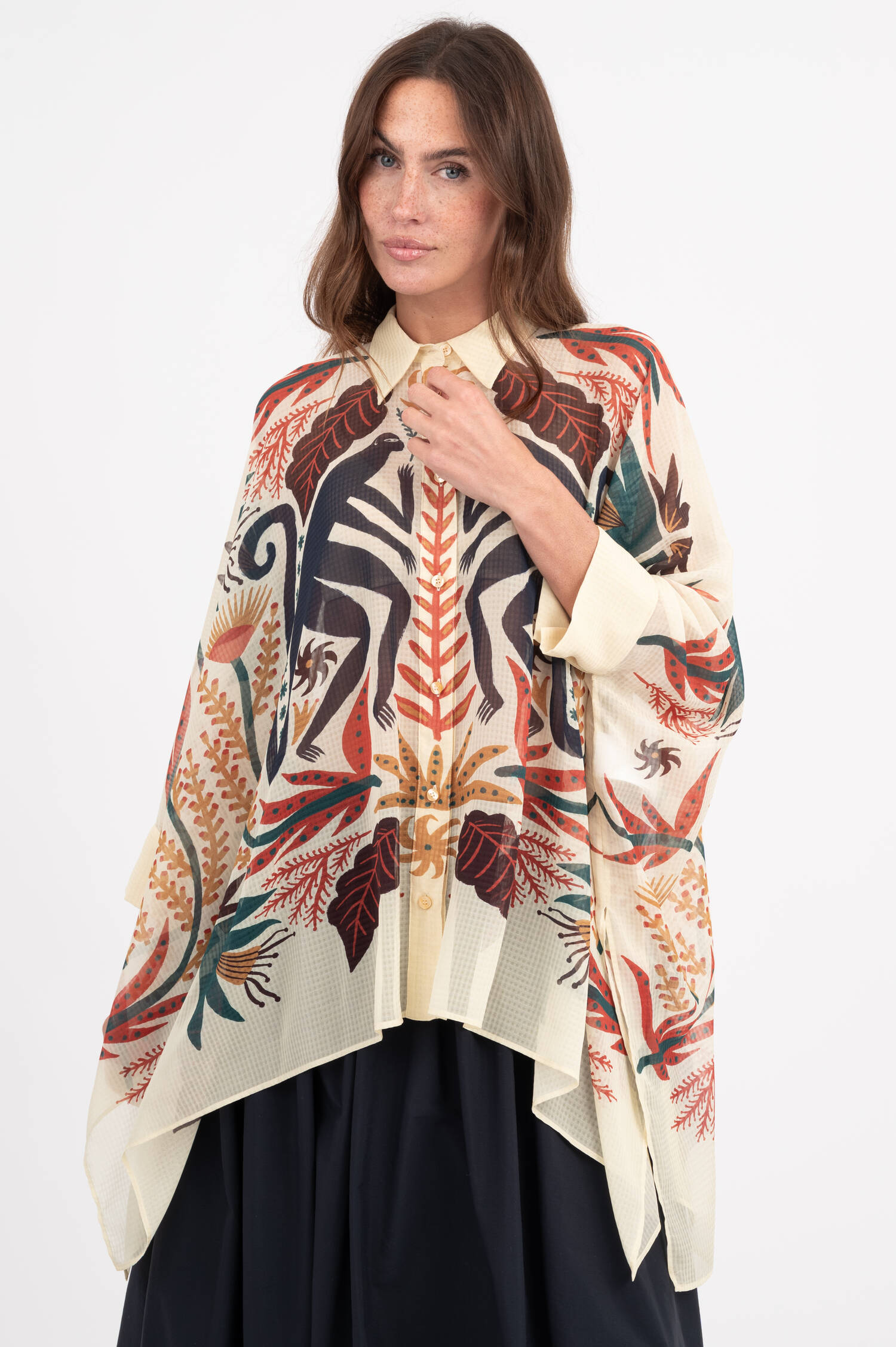 Bluse mit Allover Print in Multicolor