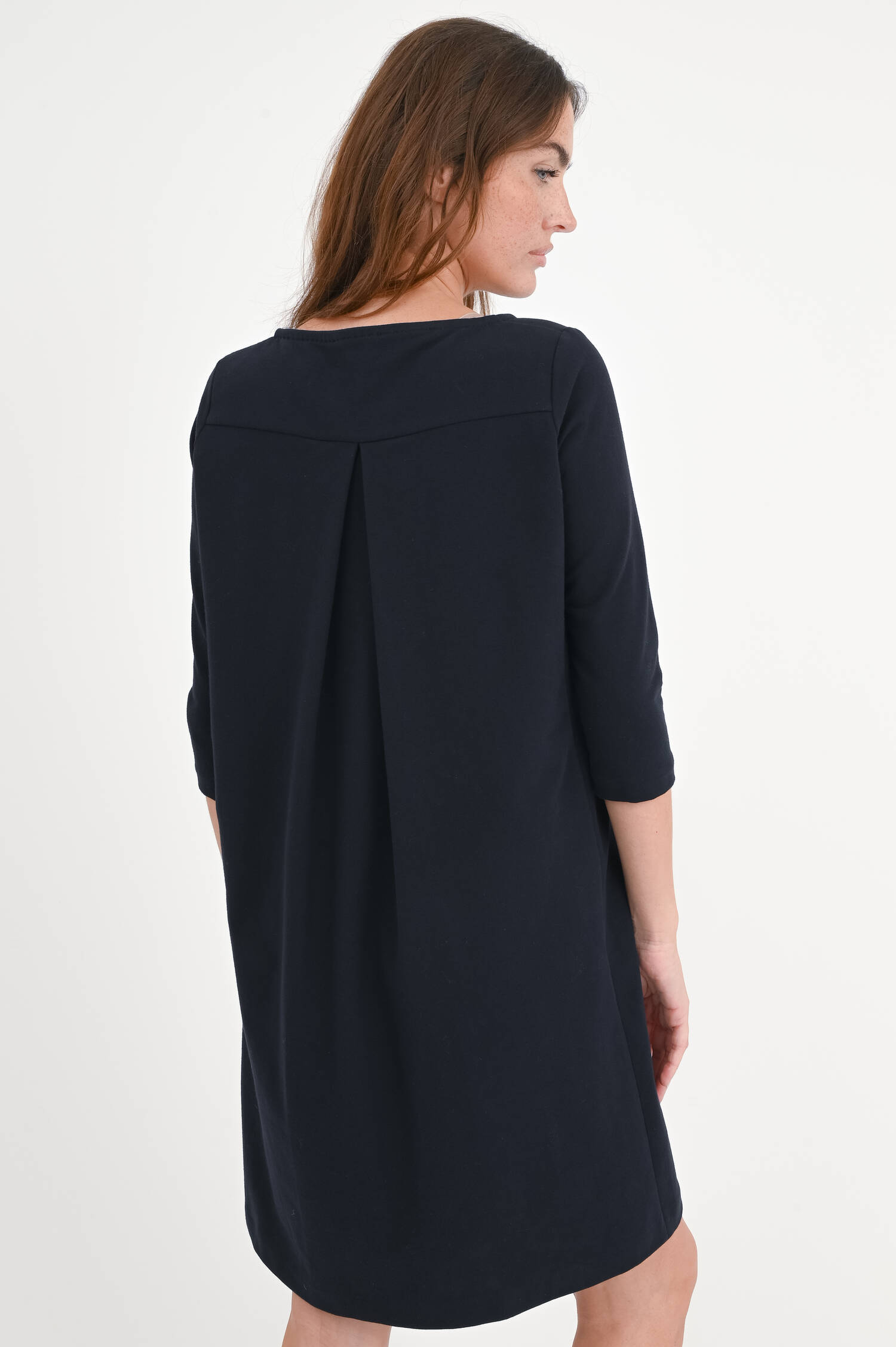 Jersey-Kleid mit 3/4 Arm in Navy