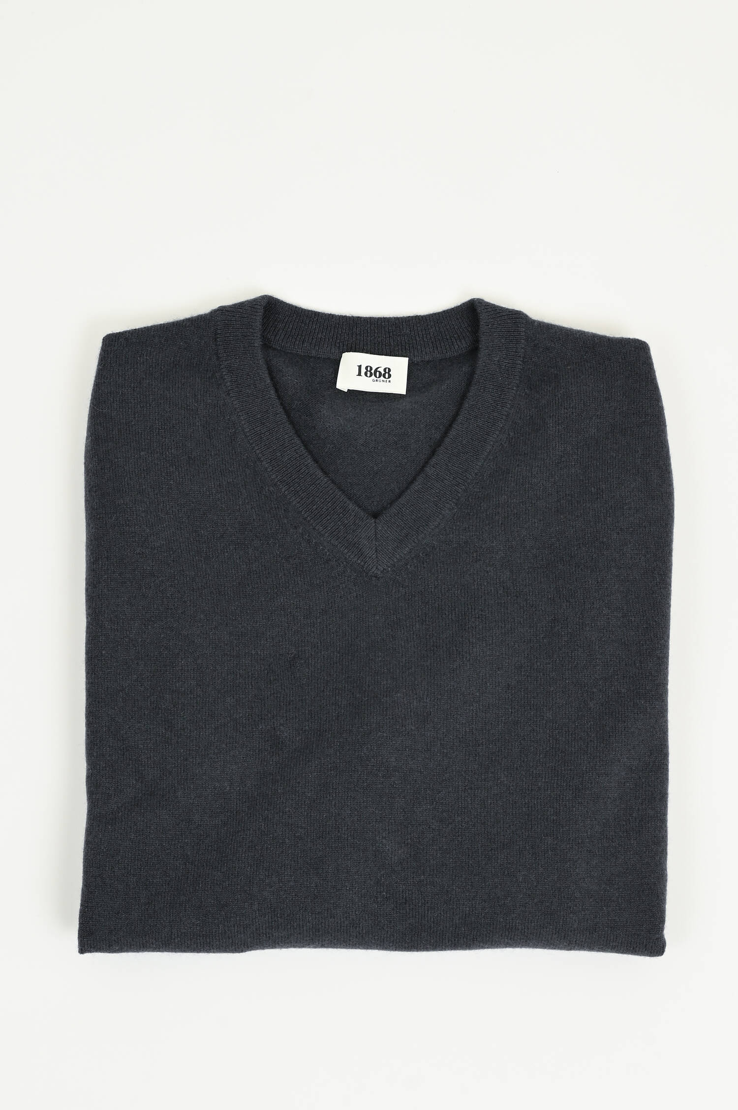 Cashmerepullover mit V-Neck in Anthrazit
