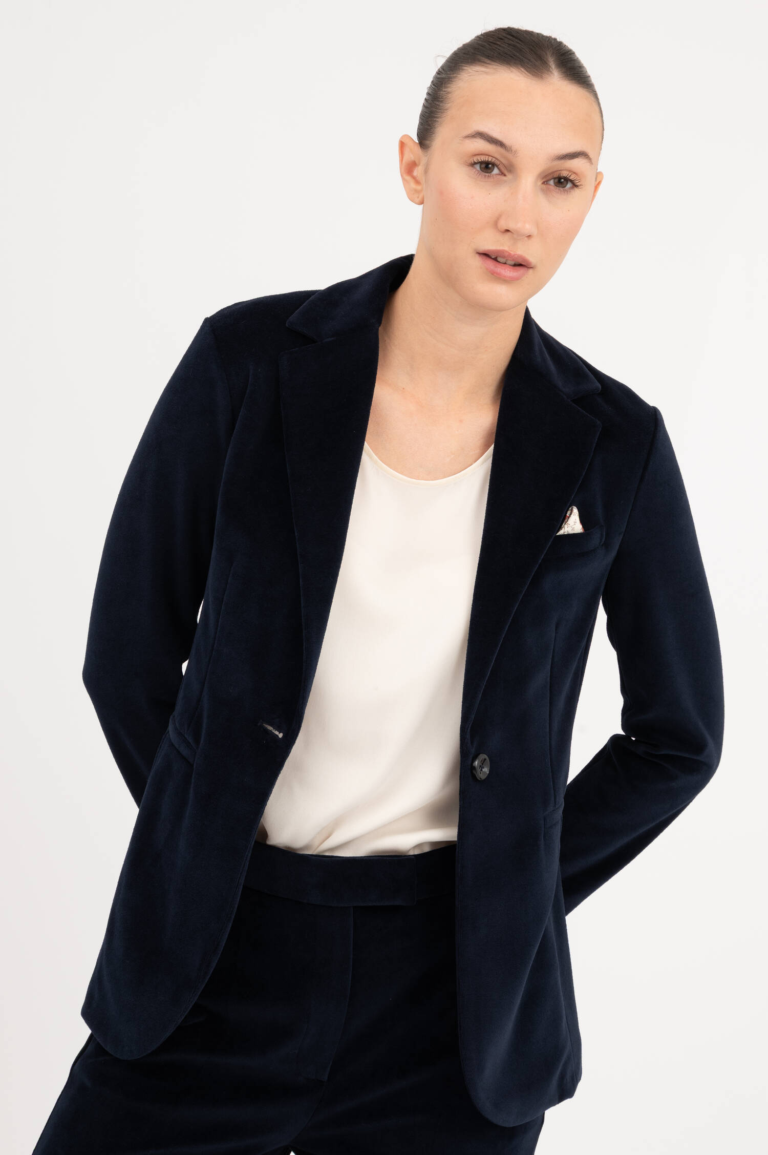 Samtblazer in Navy