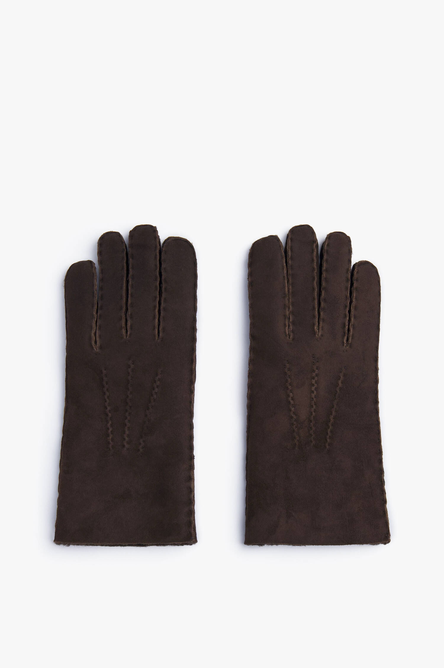 Lederhandschuhe aus Lammfell in Braun-cognac