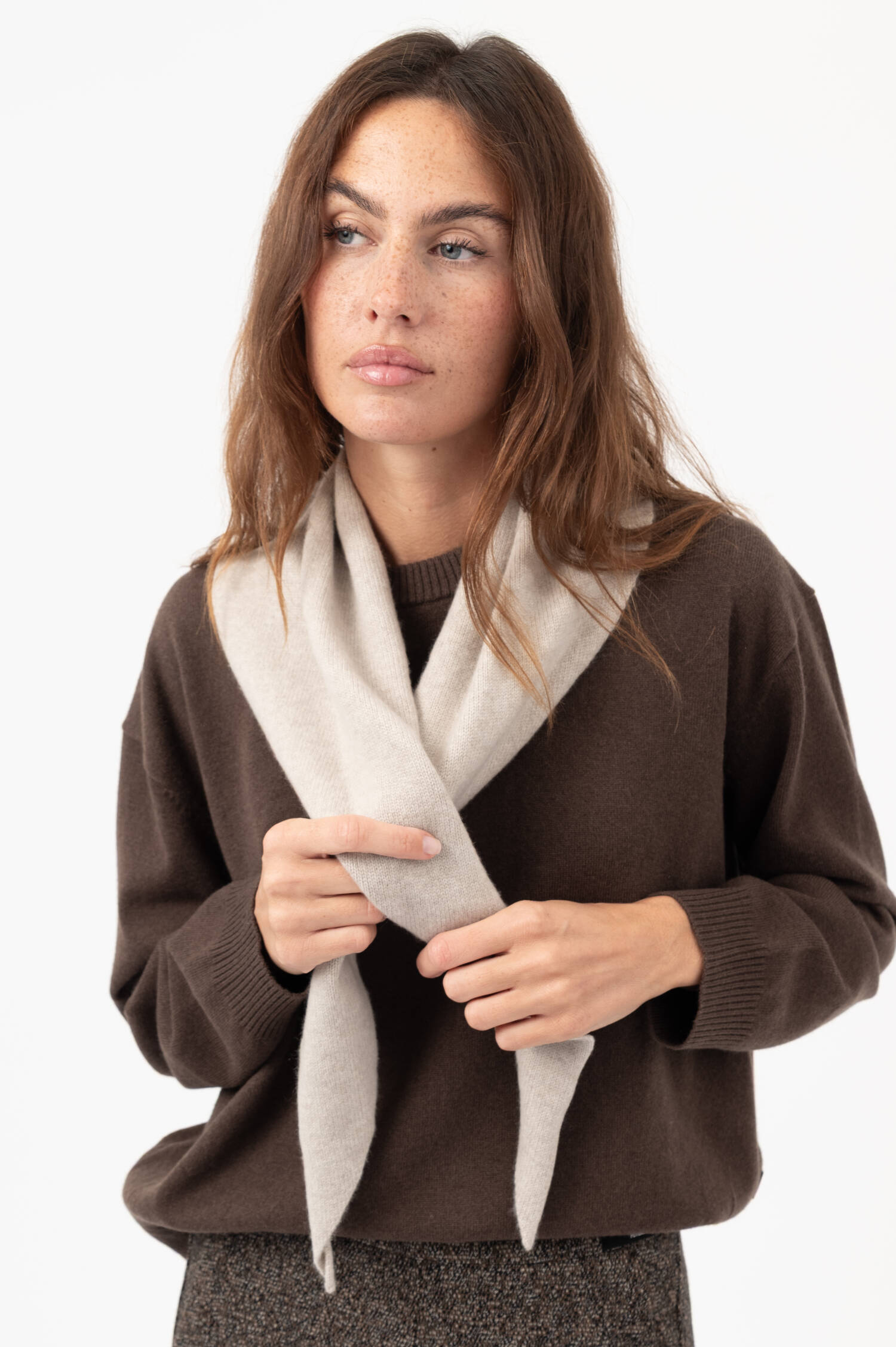Cashmere Dreieckstuch FLORIANNE in Beige
