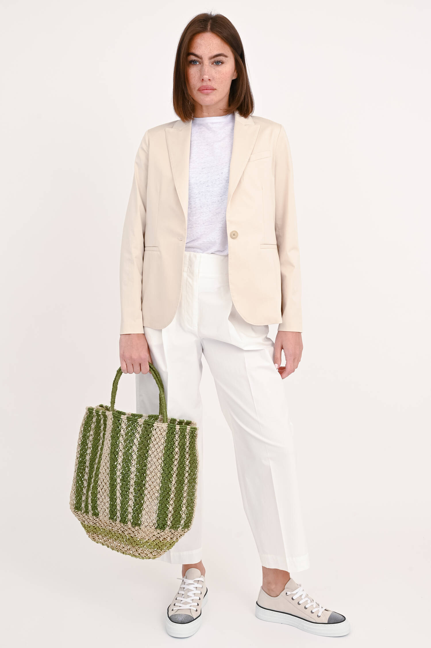 Baumwollblazer in Beige