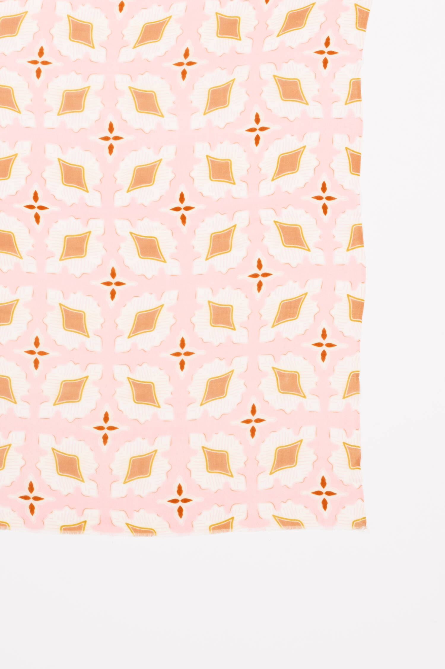 Wolltuch mit Allover Print in Rosa