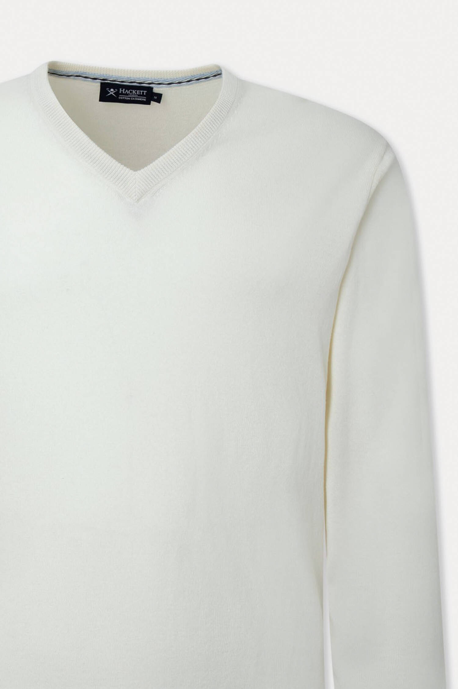 Baumwoll-Cashmere Pullover mit Patches in Weiß