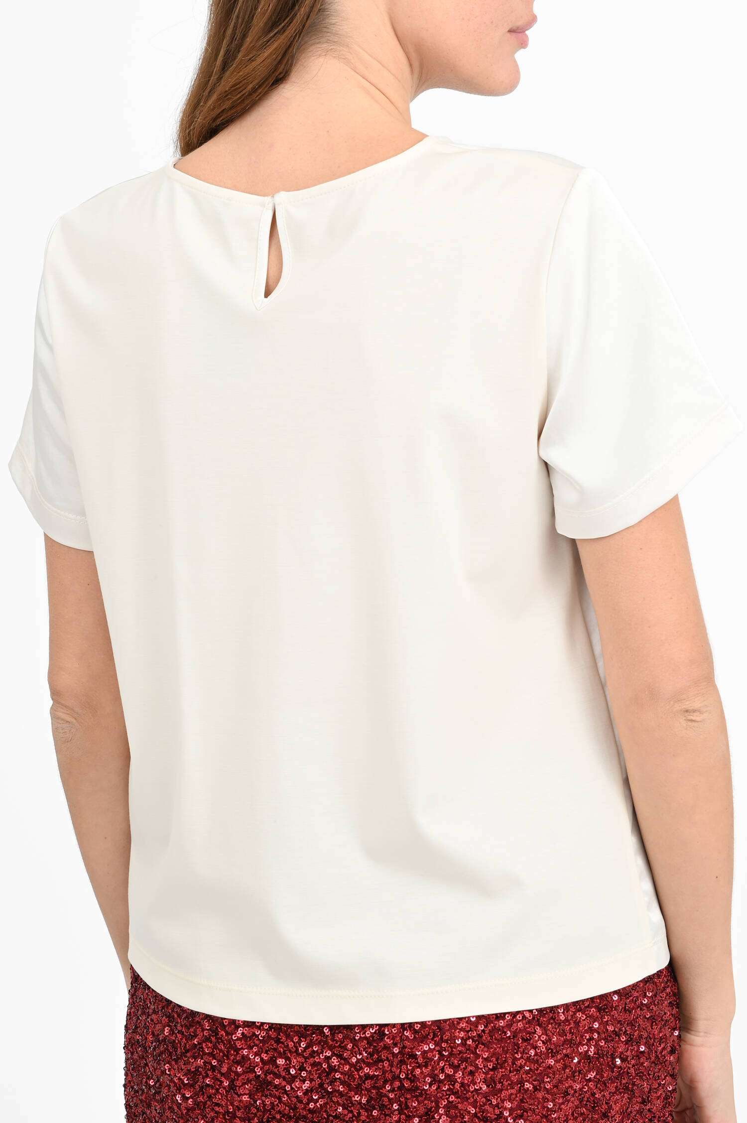 Shirt ZONA mit Satin-Optik in Ecru