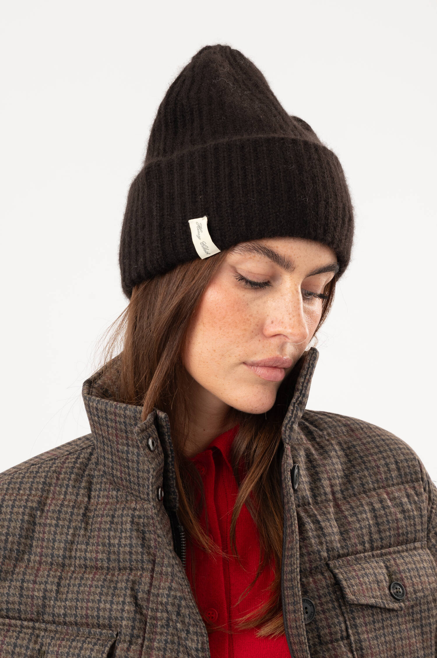 Cashmere-Beanie in Braun