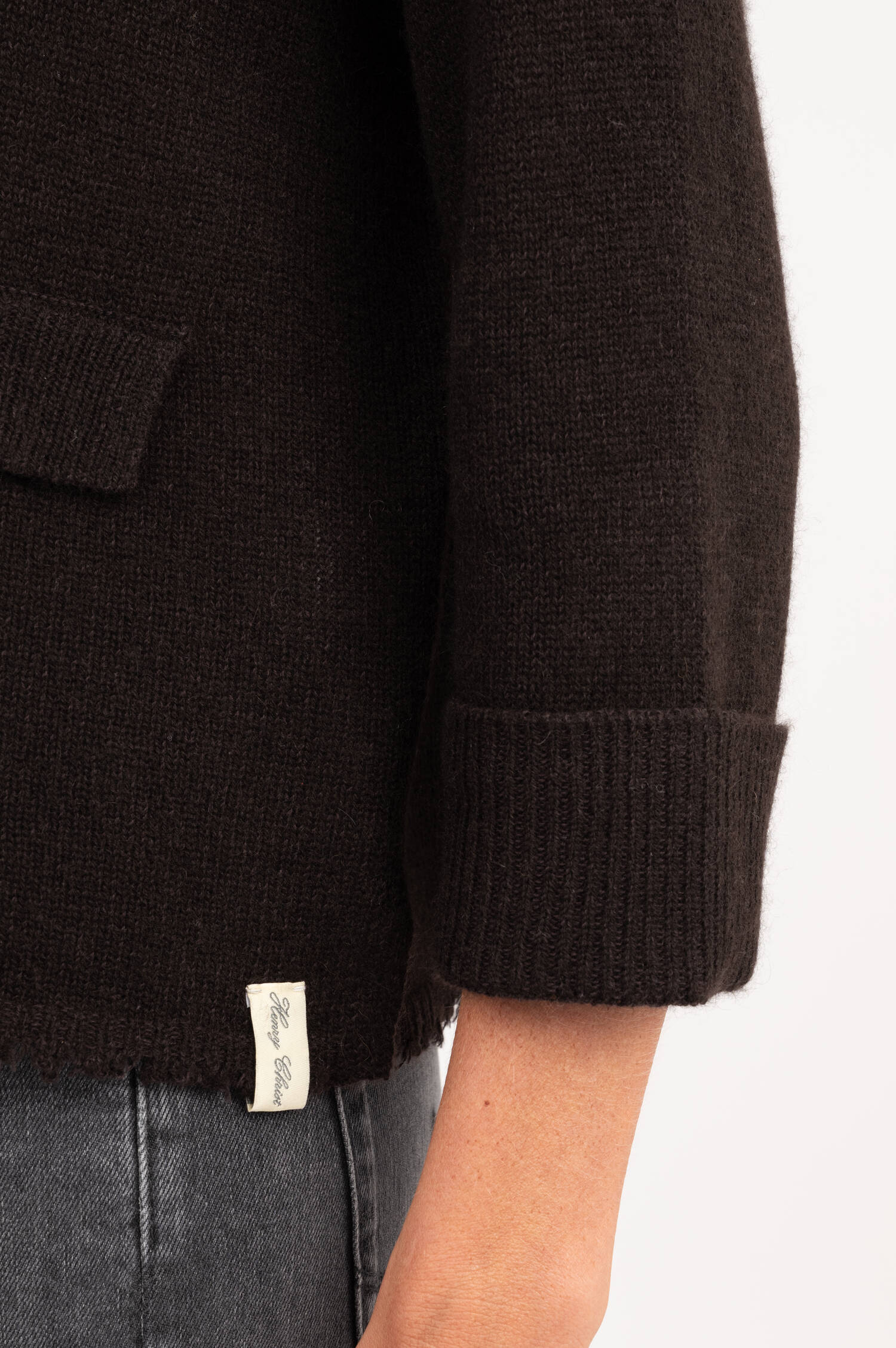 Strickweste aus Cash-Mix in Dunkelbraun Strickweste aus Cash-Mix in Dunkelbraun