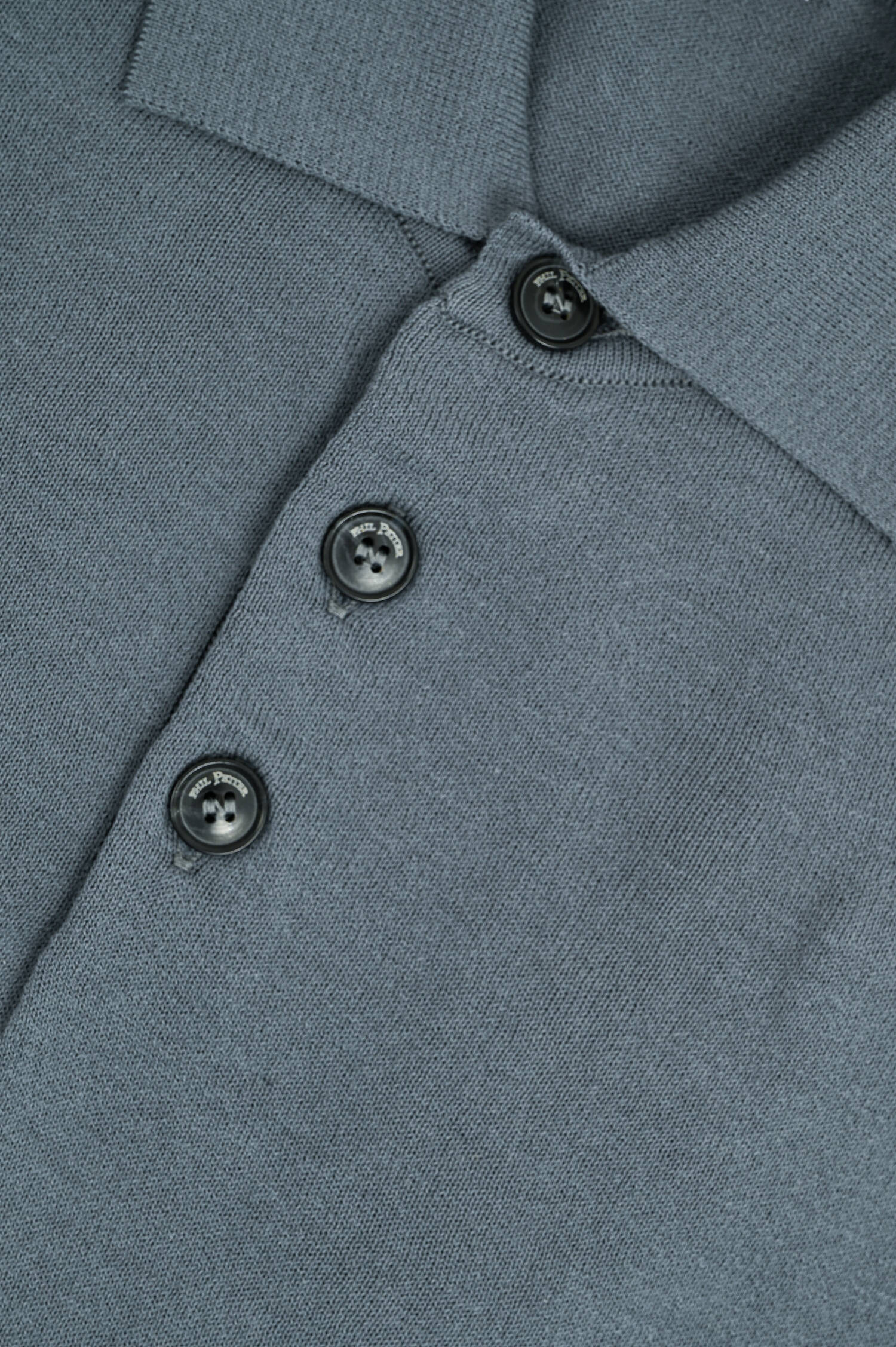 Strick-Polo aus Baumwolle in Grau