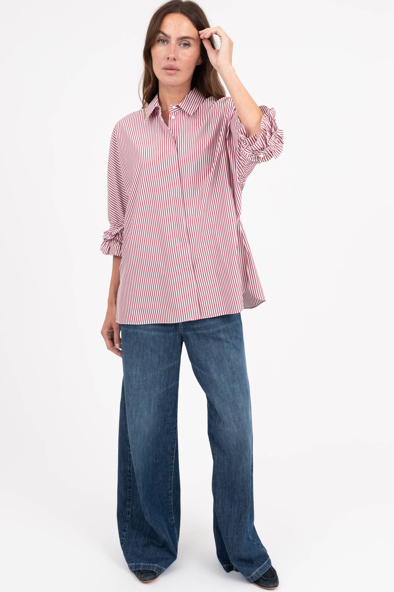 Bluse NEBBIE in Bordeaux/Weiß gestreift Bluse NEBBIE in Bordeaux/Weiß gestreift