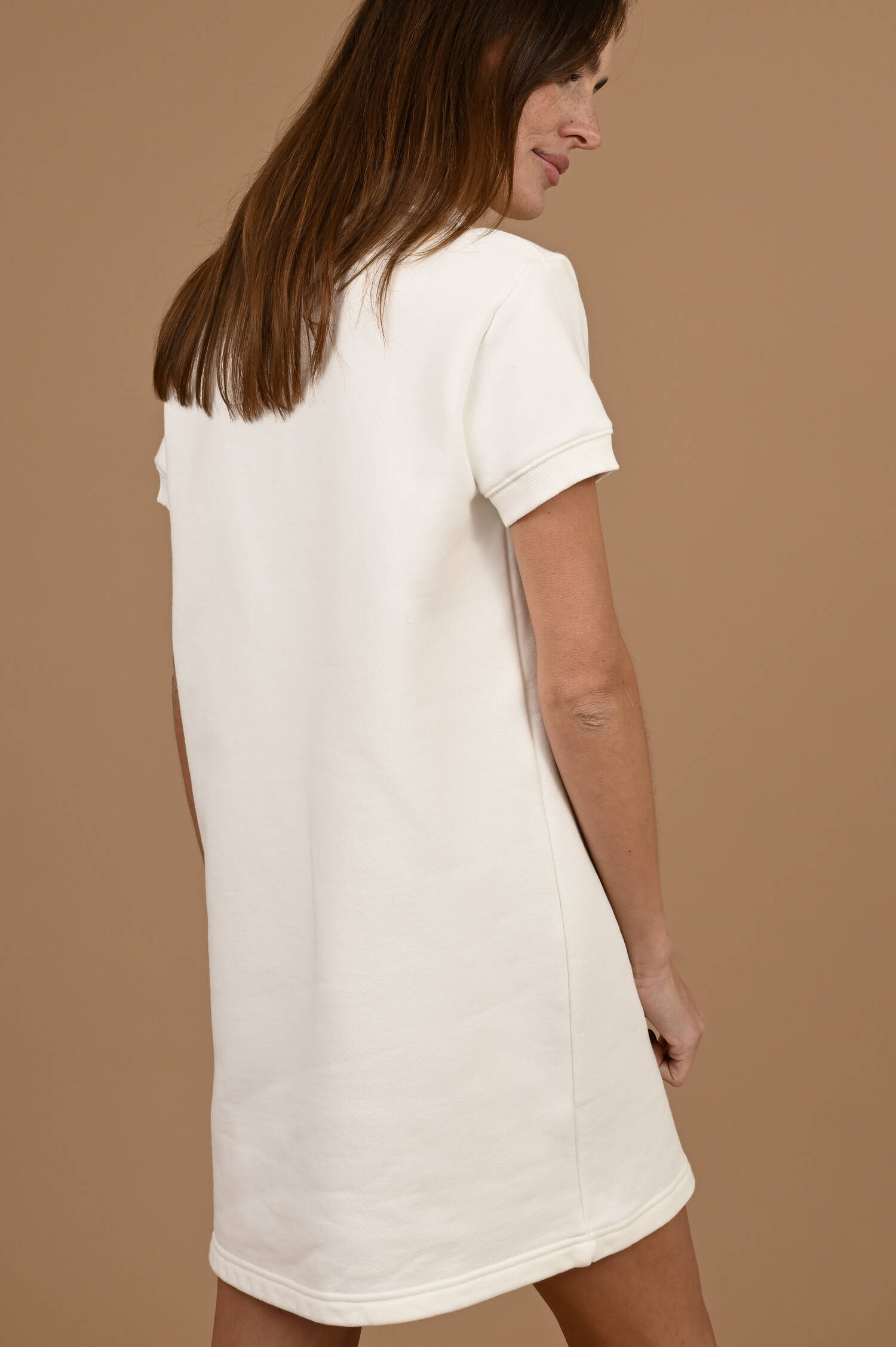 Jerseyblusenkleid in Weiß