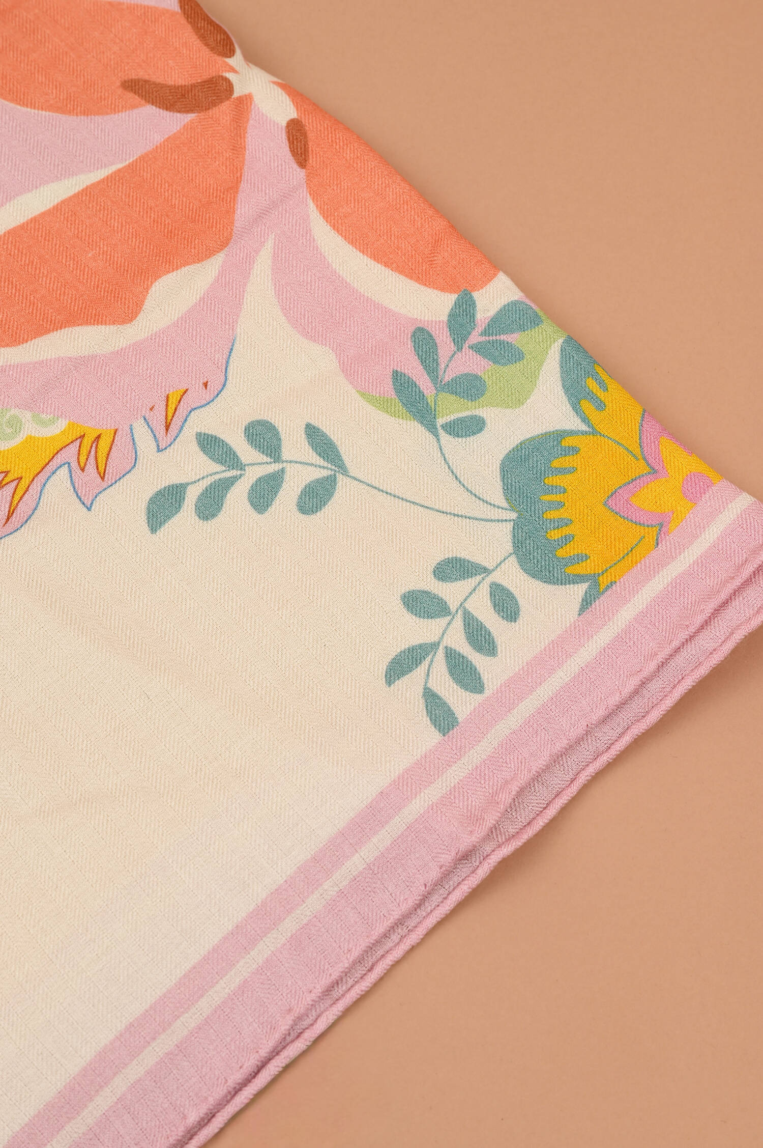 Cashmere-Seiden Tuch in Yolk Pastel Multicolor