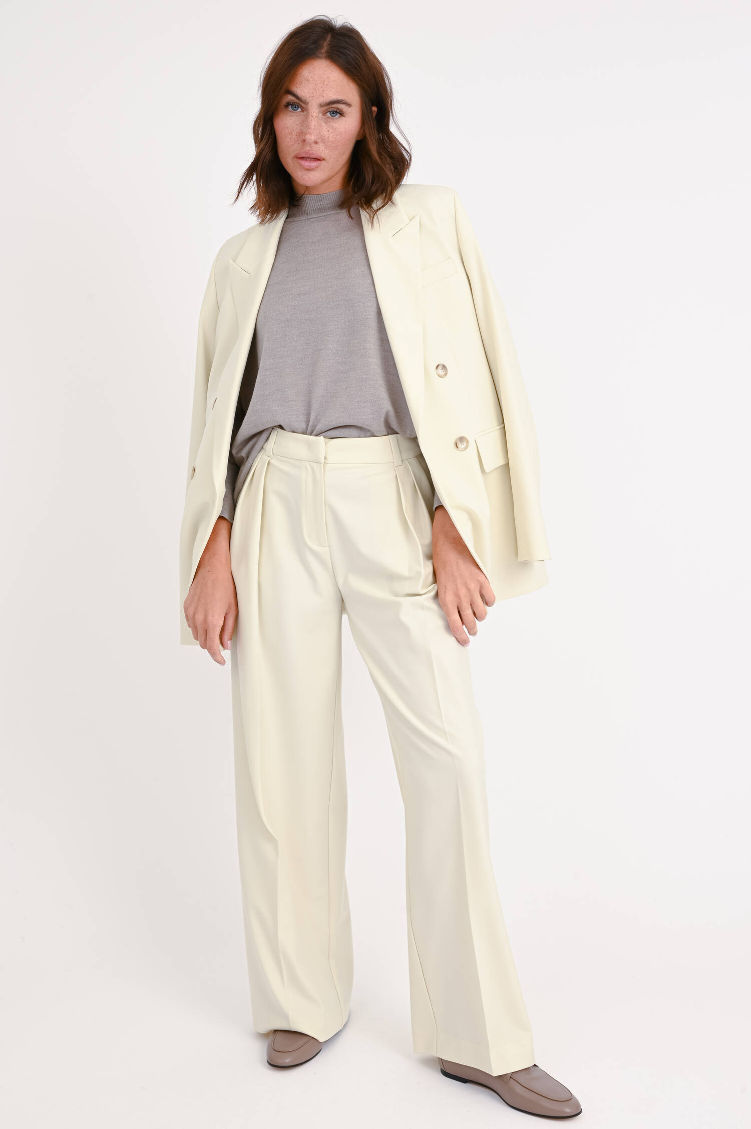 Hose RONDAH mit geradem Bein in Creme