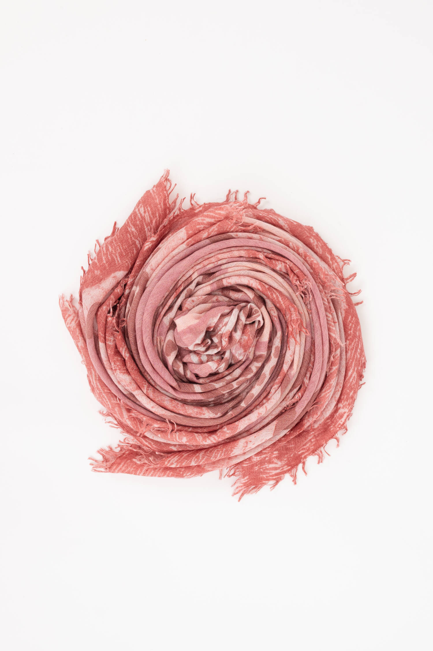 Cashmere-Seiden-Tuch mit Print in Rosa