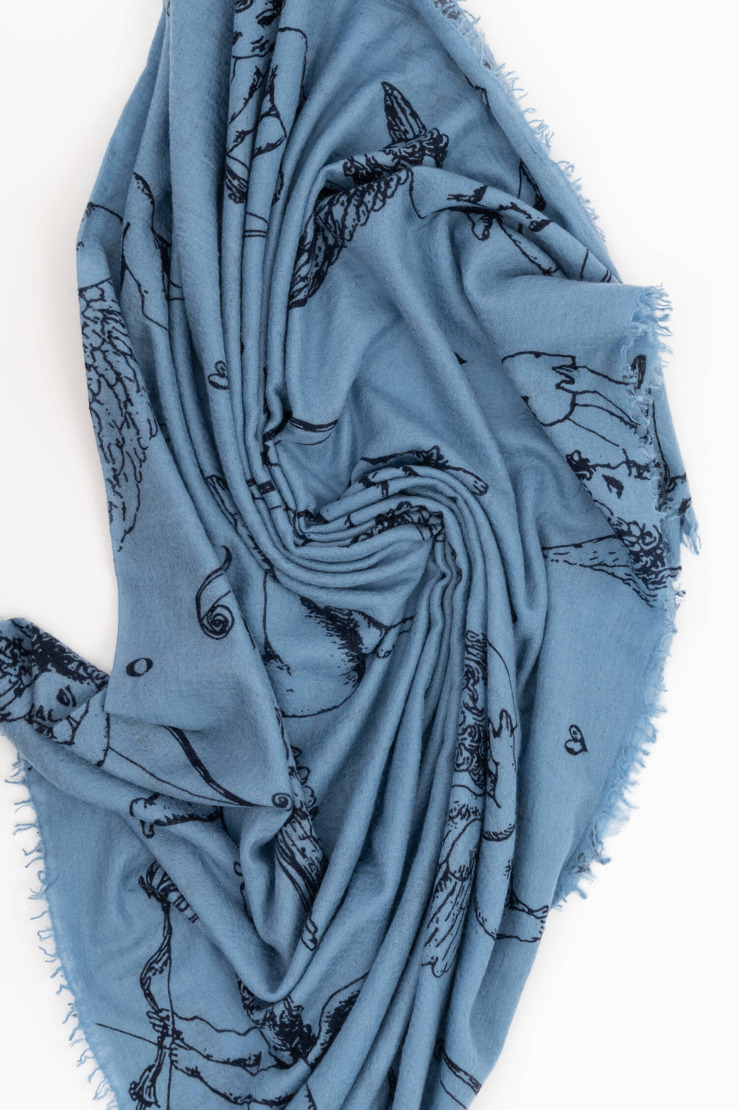 Cashmere Schal in Blau/Schwarz Cashmere Schal in Blau/Schwarz