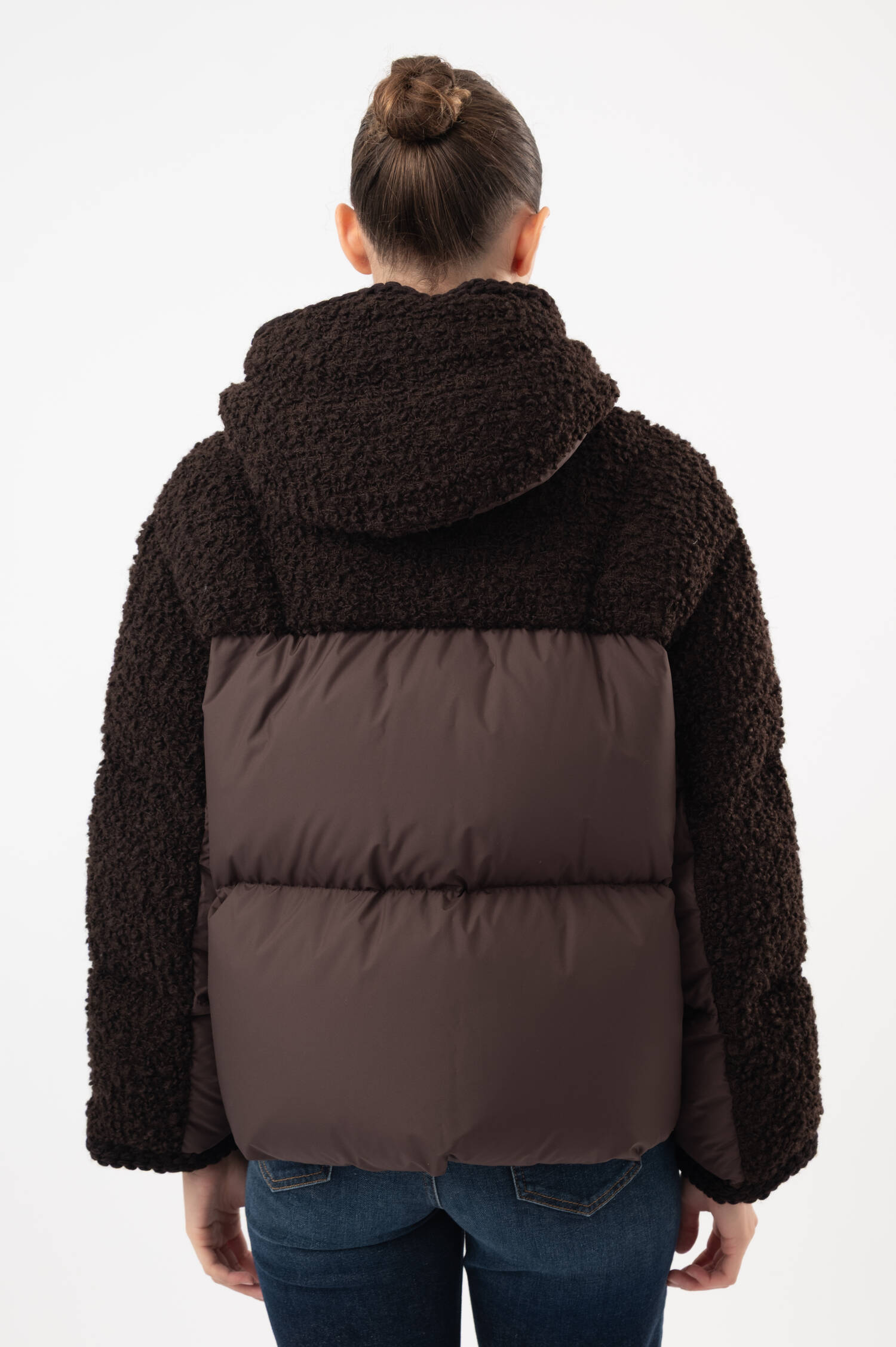 Bouclé-Daunensteppjacke CRISTALLIN in Braun Bouclé-Daunensteppjacke CRISTALLIN in Braun