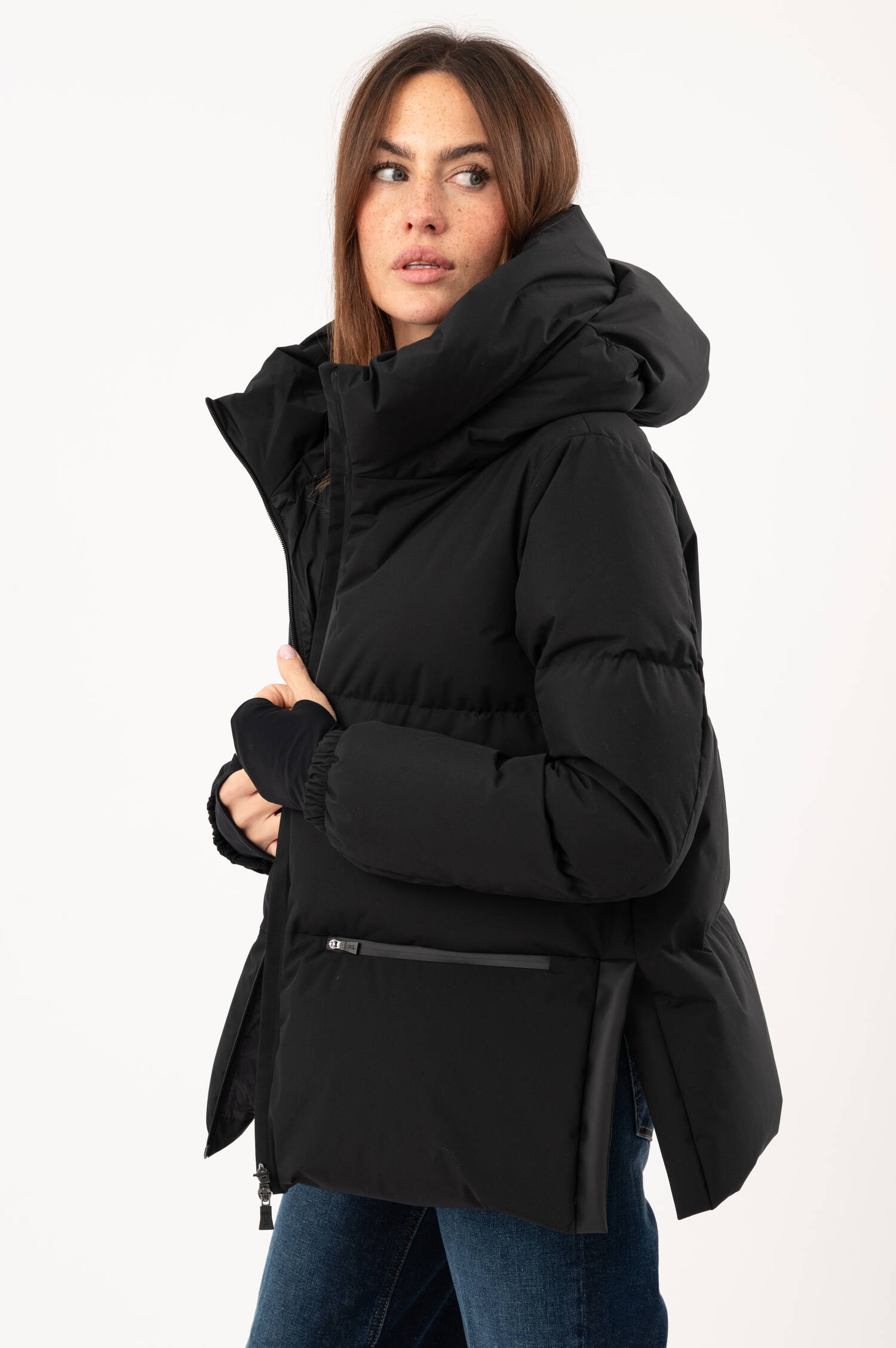 Daunenstepp-Jacke in Schwarz Daunenstepp-Jacke in Schwarz