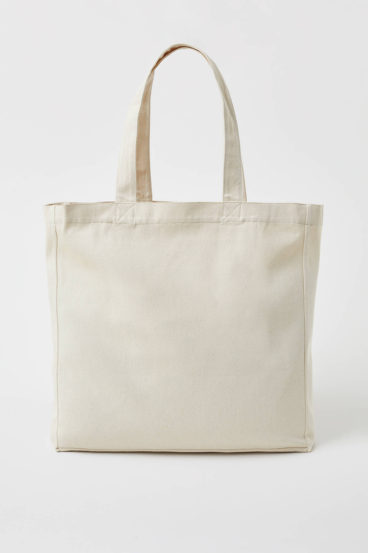 Shopper aus Canvas in Natur/Grün