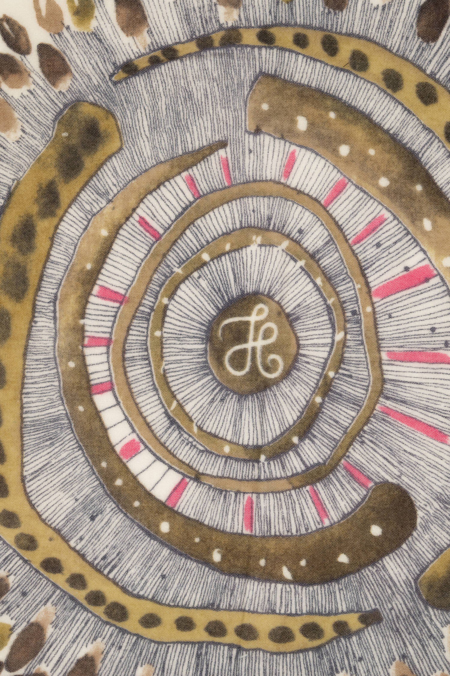 Cashmere-Tuch mit Fantasy-Print in Beige/Olive Cashmere-Tuch mit Fantasy-Print in Beige/Olive