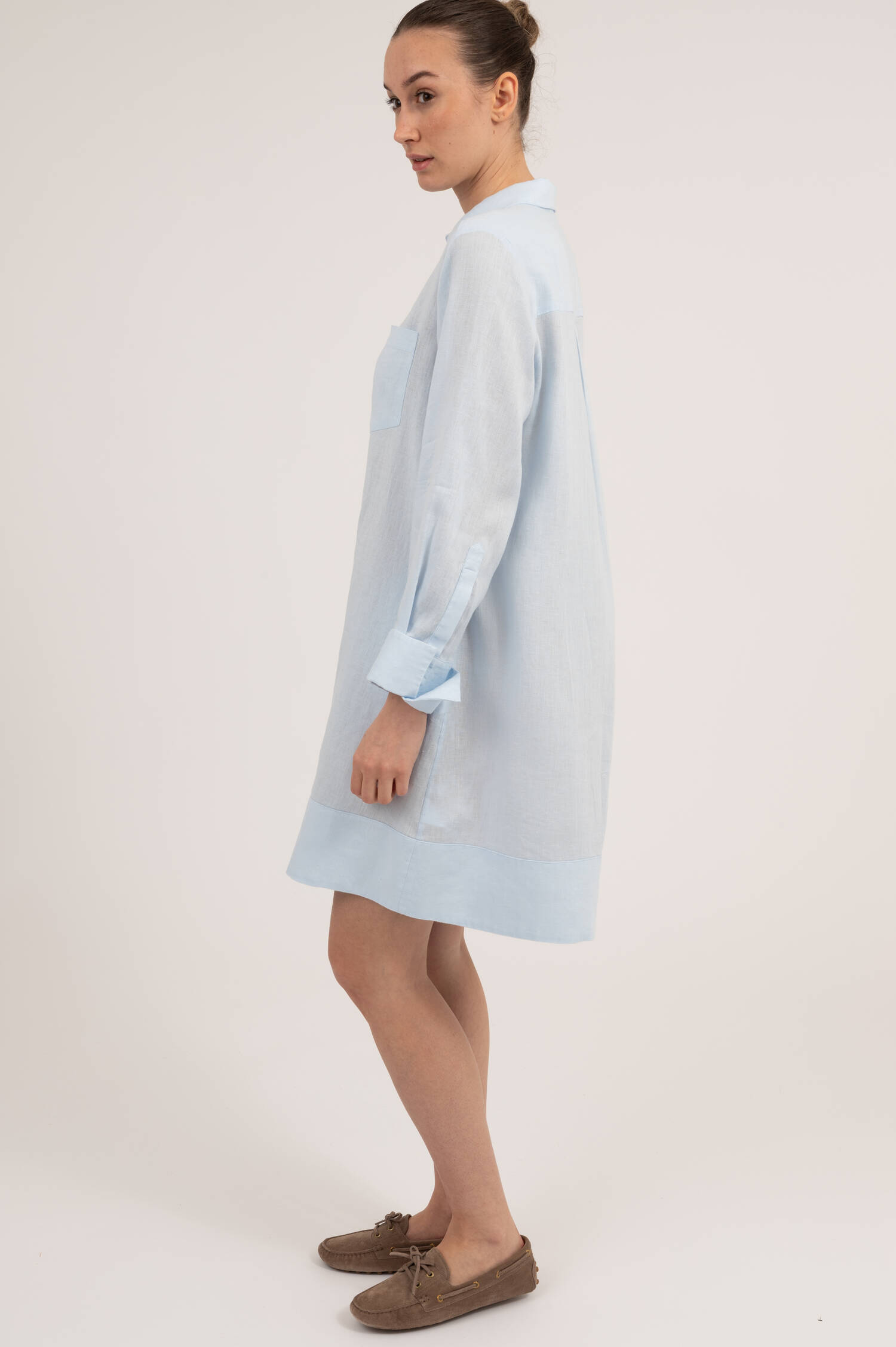 Hemdblusenkleid in Hellblau