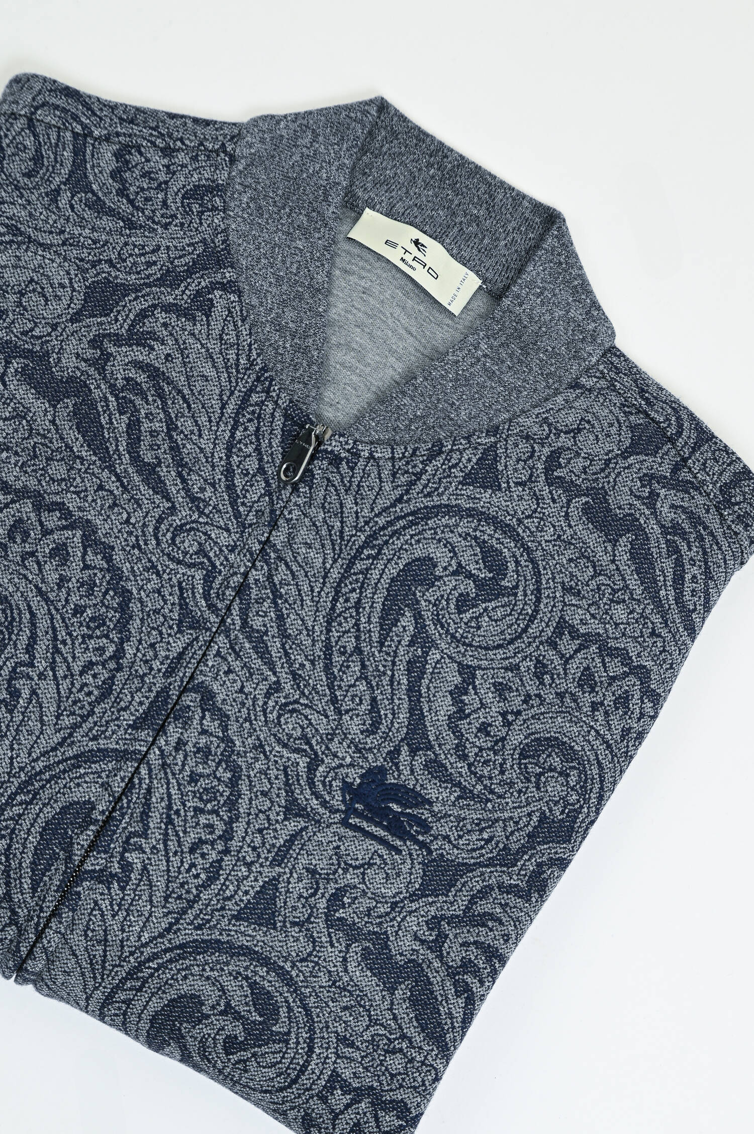 Gemusterte Bomberjacke in Grau/Navy