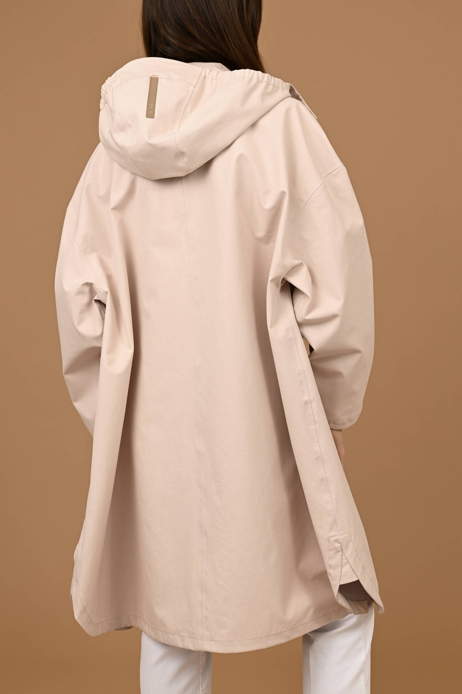 Kapuzenmantel NORA in Pastellaprikot