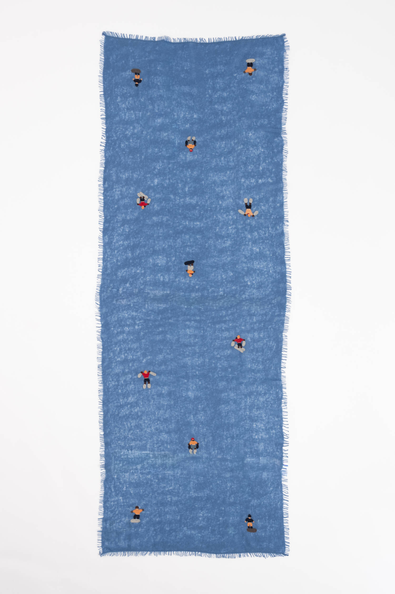 Cashmere Schal mit Ski-Motiv in Blau Cashmere Schal mit Ski-Motiv in Blau