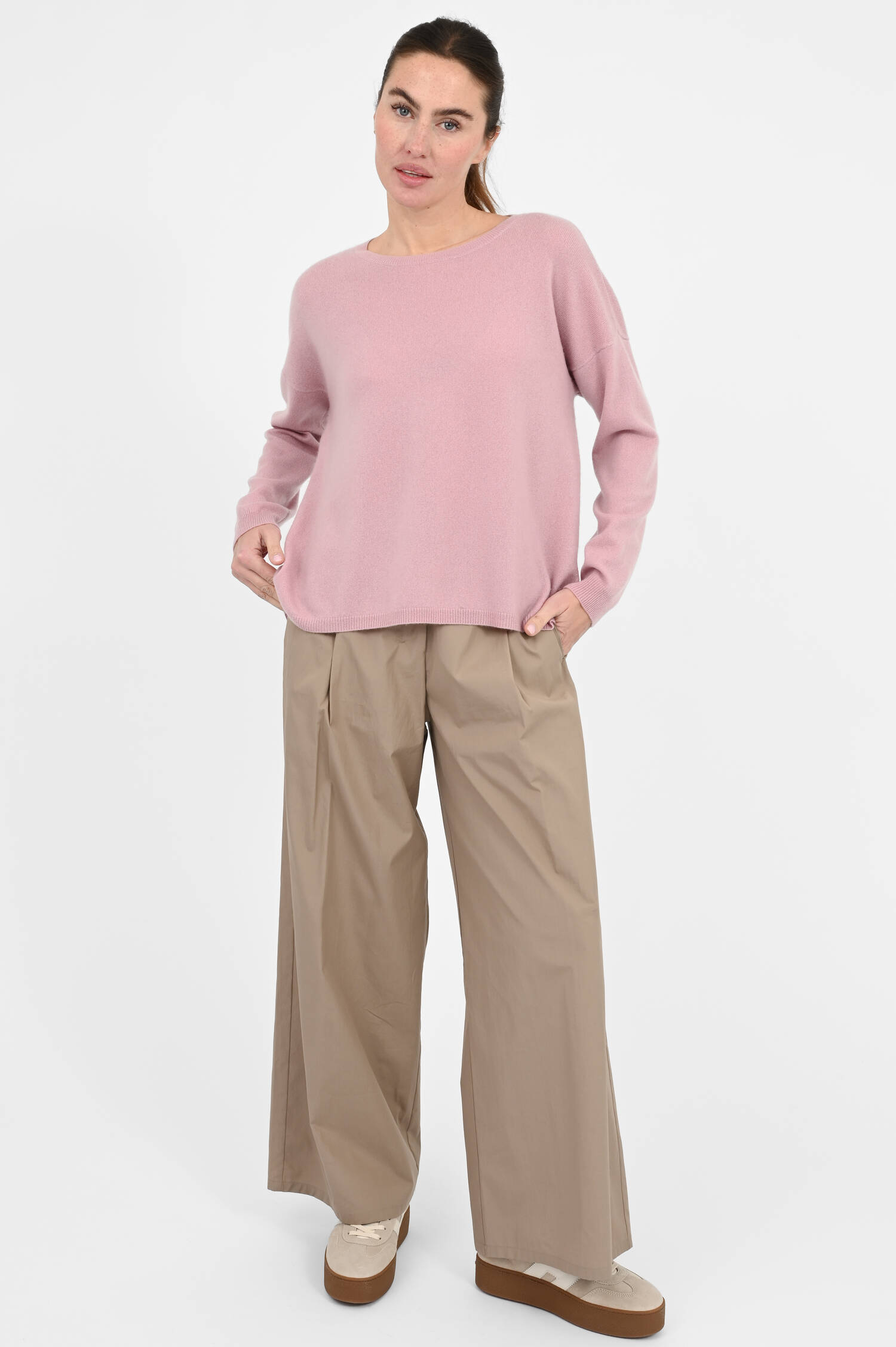 Strickpullover aus Cashmere in Old Rose