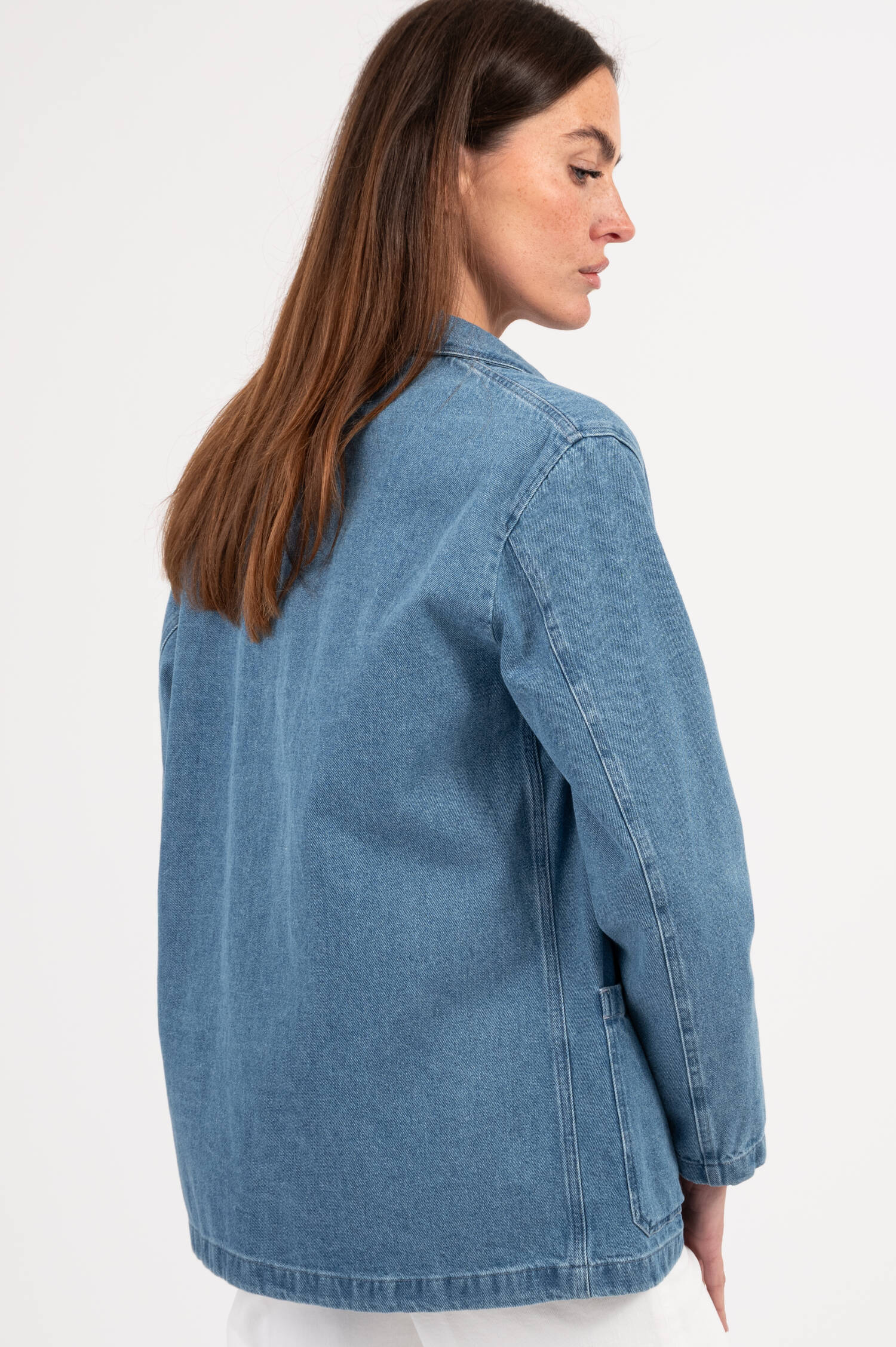 Jeansjacke in Mittelblau