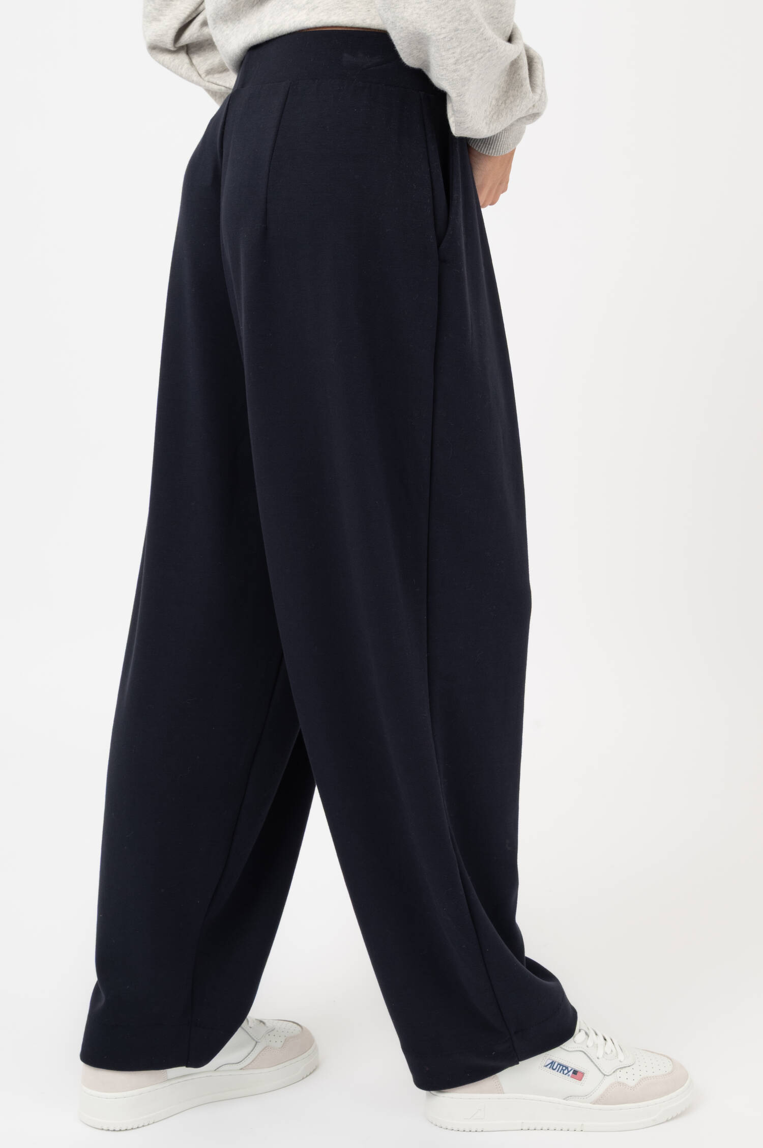 Barrel Leg Schlupfhose in Navy